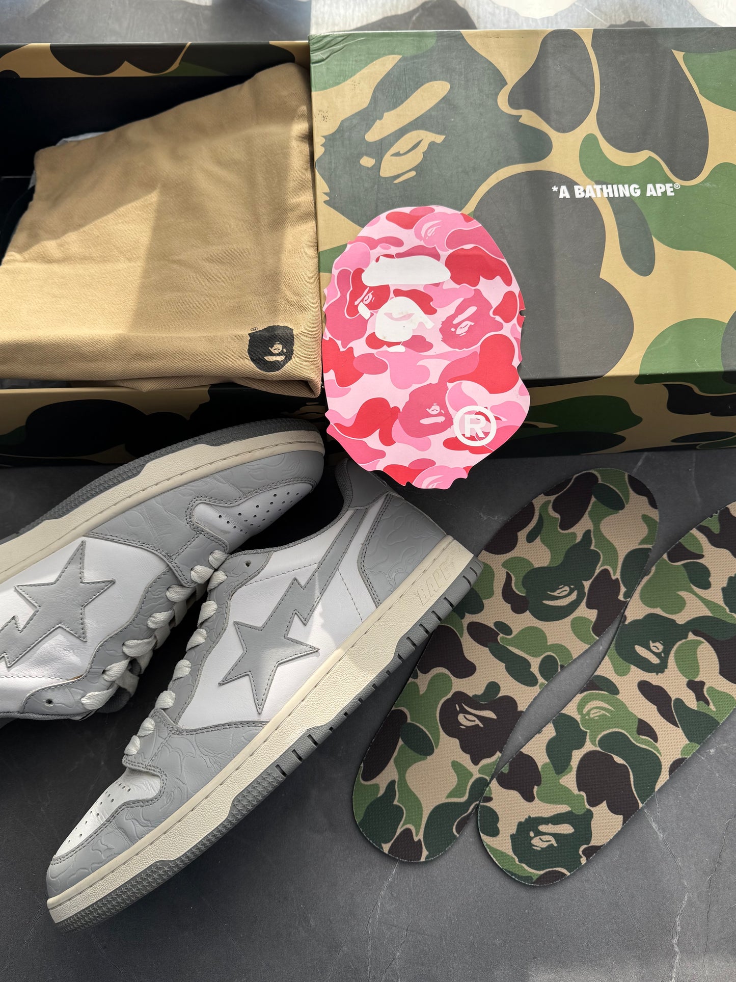 A Bathing Ape Court Sta Light Grey Cream