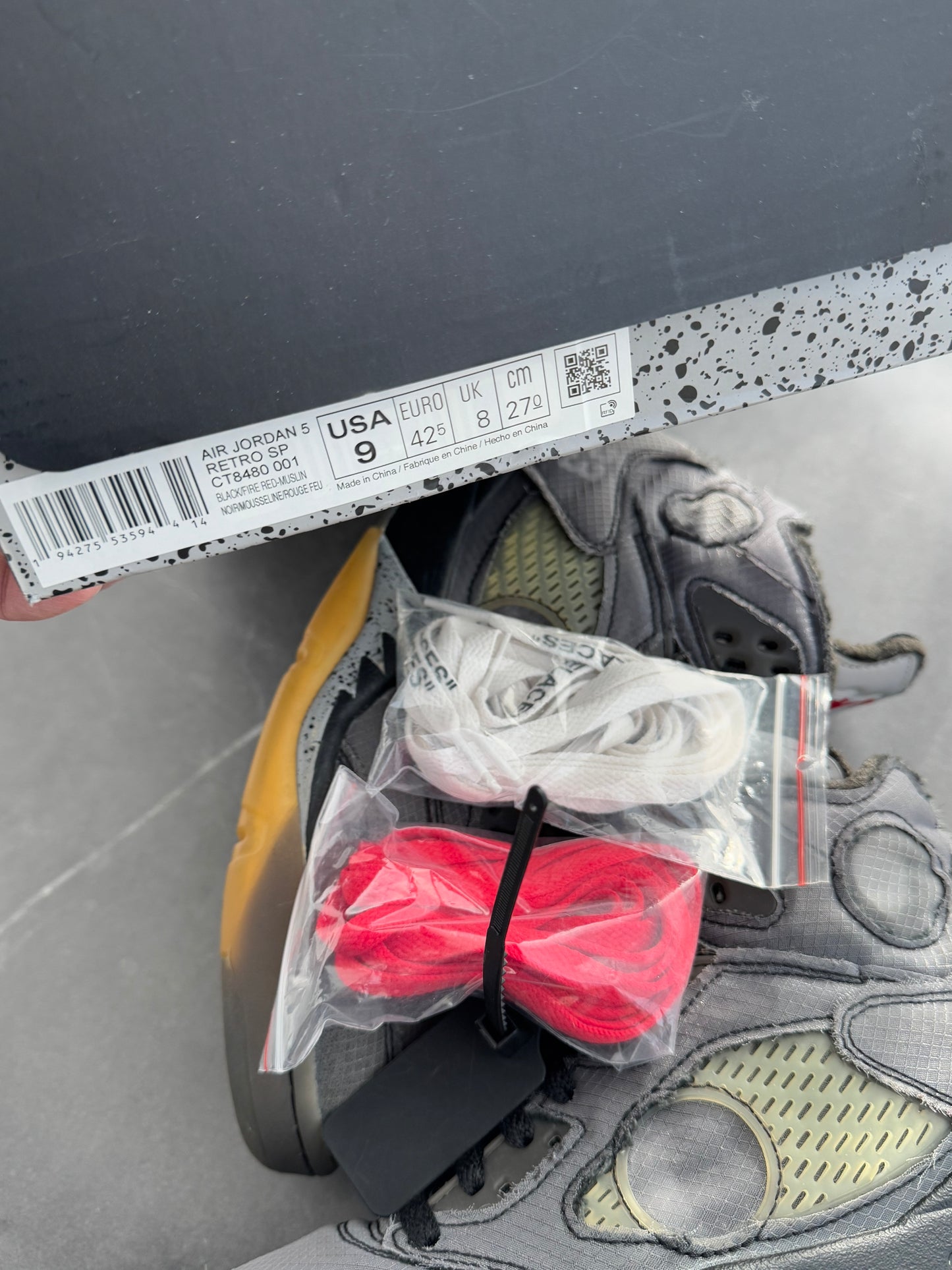 Air Jordan 5 Off-White Muslin US9