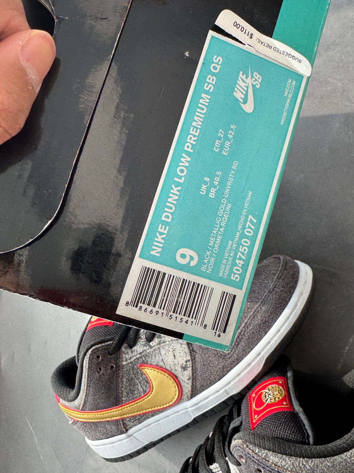 Dunk Low Premium SB QS Beijing Metallic Gold 2013 US8.5