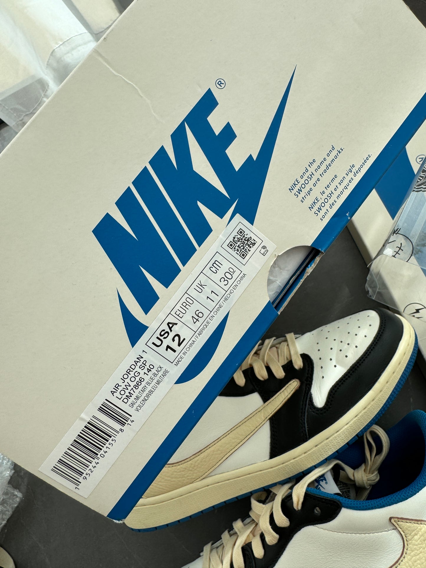 Air Jordan 1 Low Travis Scott Fragment Design US12