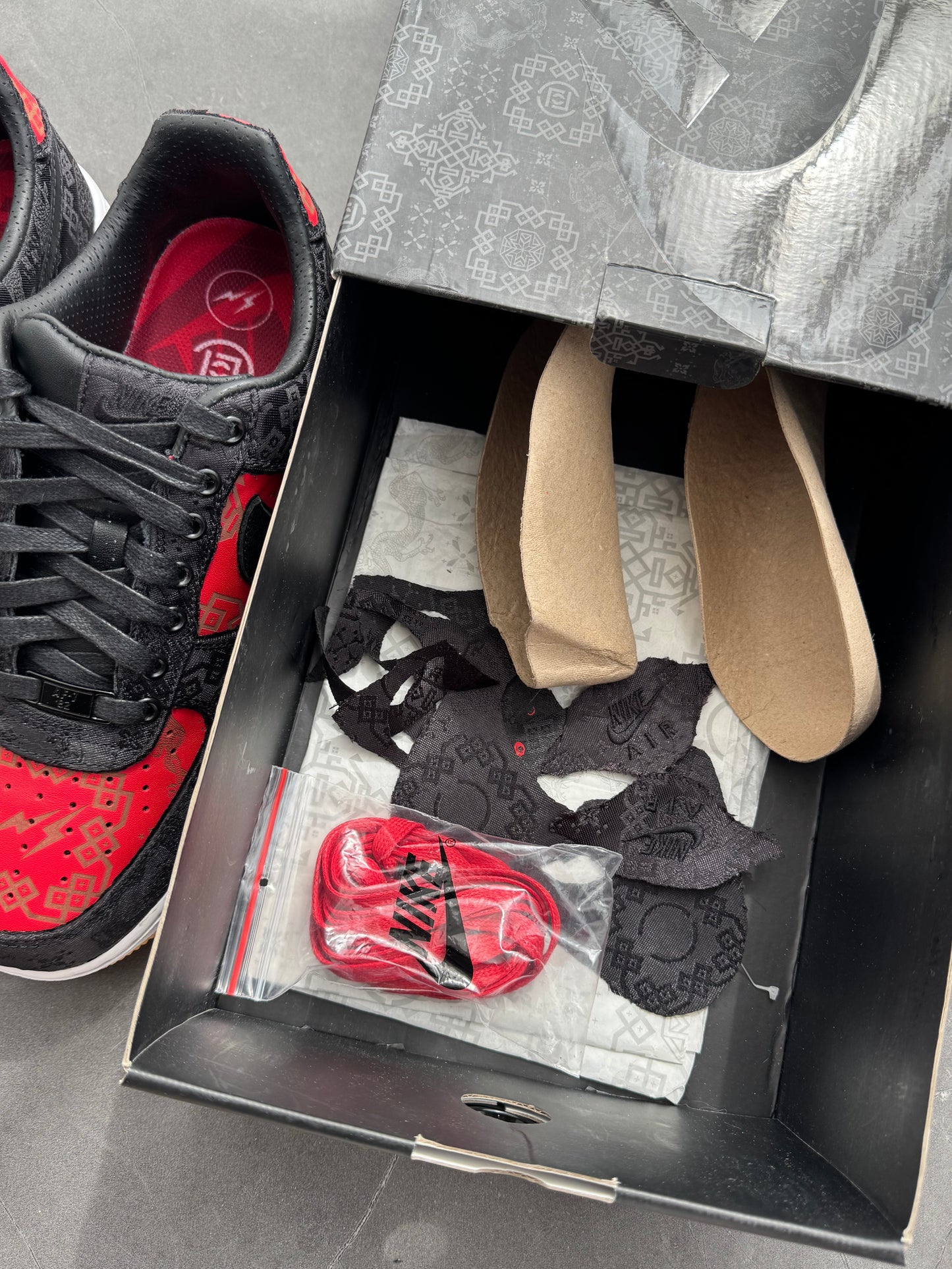 Air Force 1 Low Clot Fragment Design Black Silk