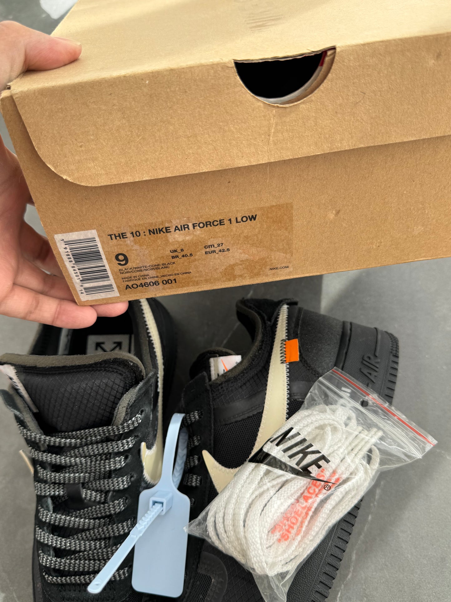 Air Force 1 Low Off-White Black US9 Lot2