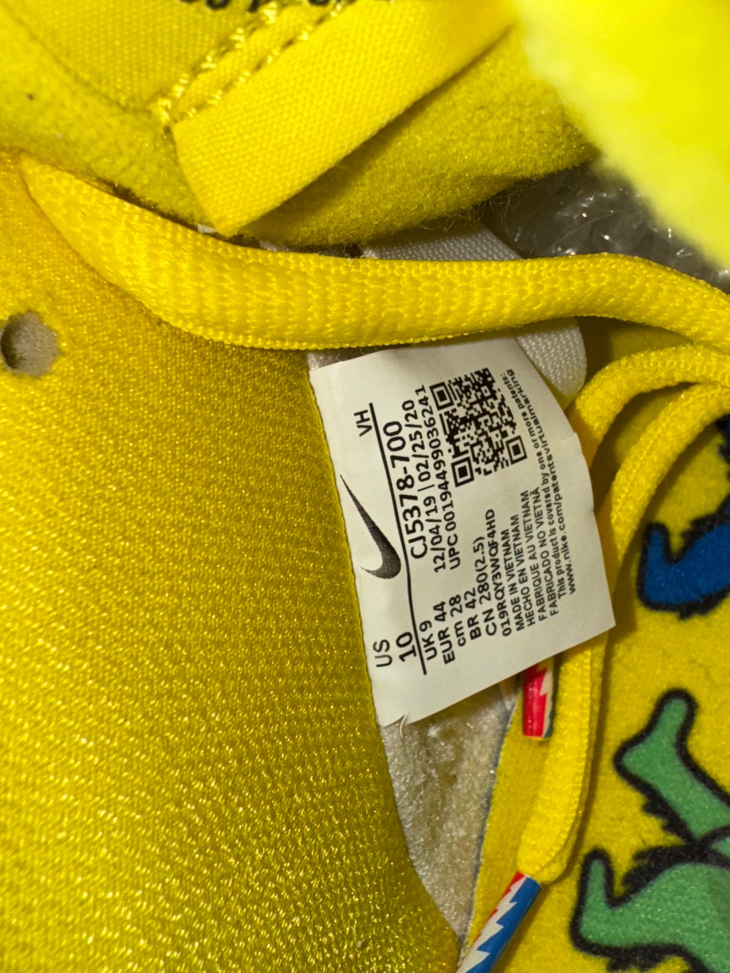 Dunk Low Pro SB Greatfuldead Bear Opti Yellow US10 no box