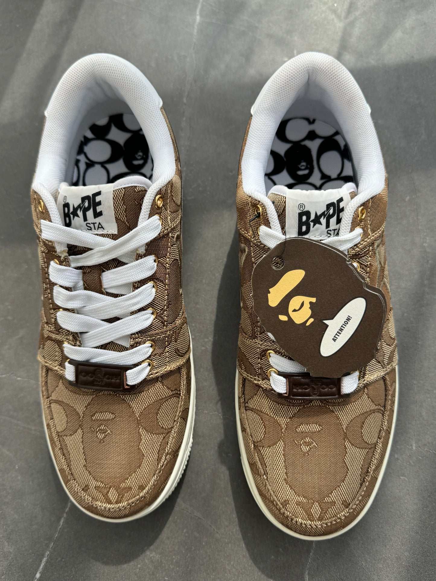 A Bathing Ape Bape Sta Low Coach Beige