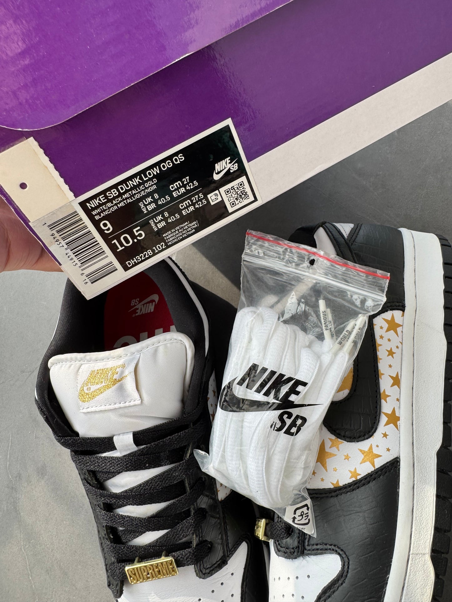 Dunk Low Pro SB Supreme Black Stars US9