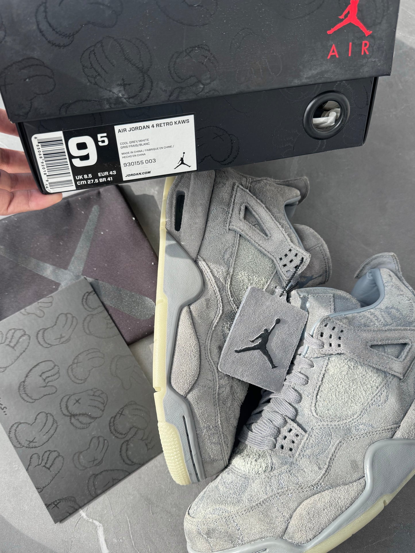 Air Jordan 4 Kaws Grey US9.5