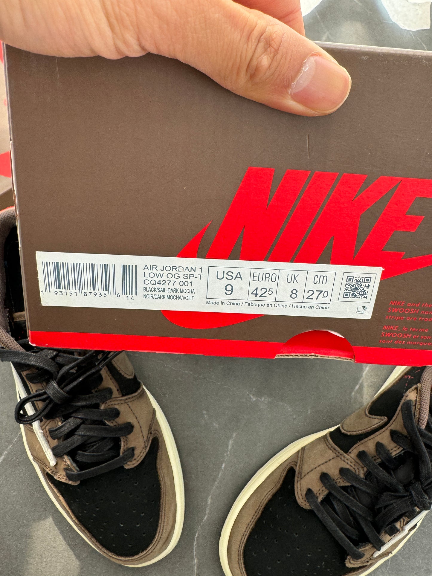 Air Jordan 1 Low Travis Scott Mocha US9