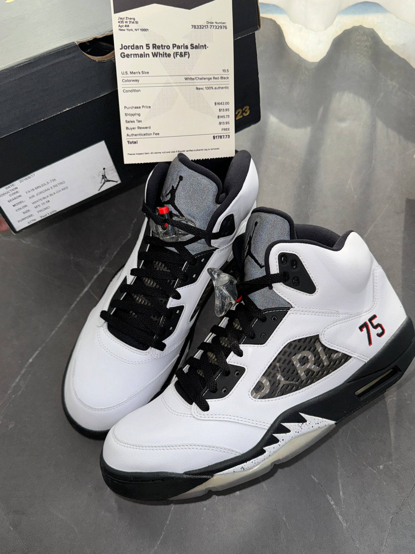 Air Jordan 5 Paris Saint Germain White Friends & Family