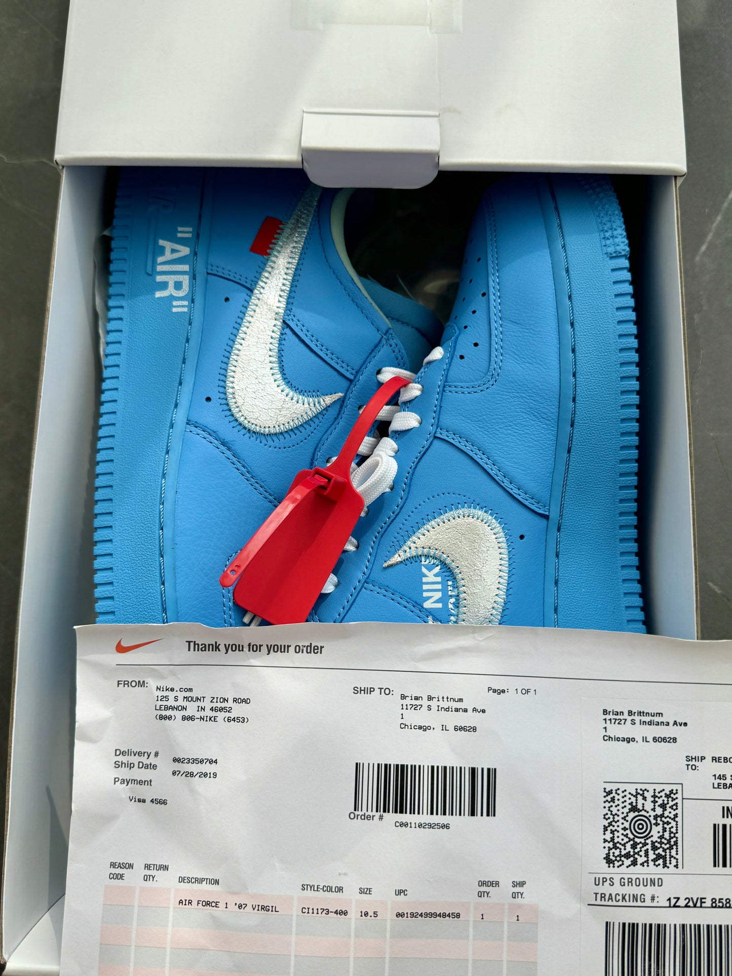Air Force 1 Low Off-White MCA University Blue US10.5