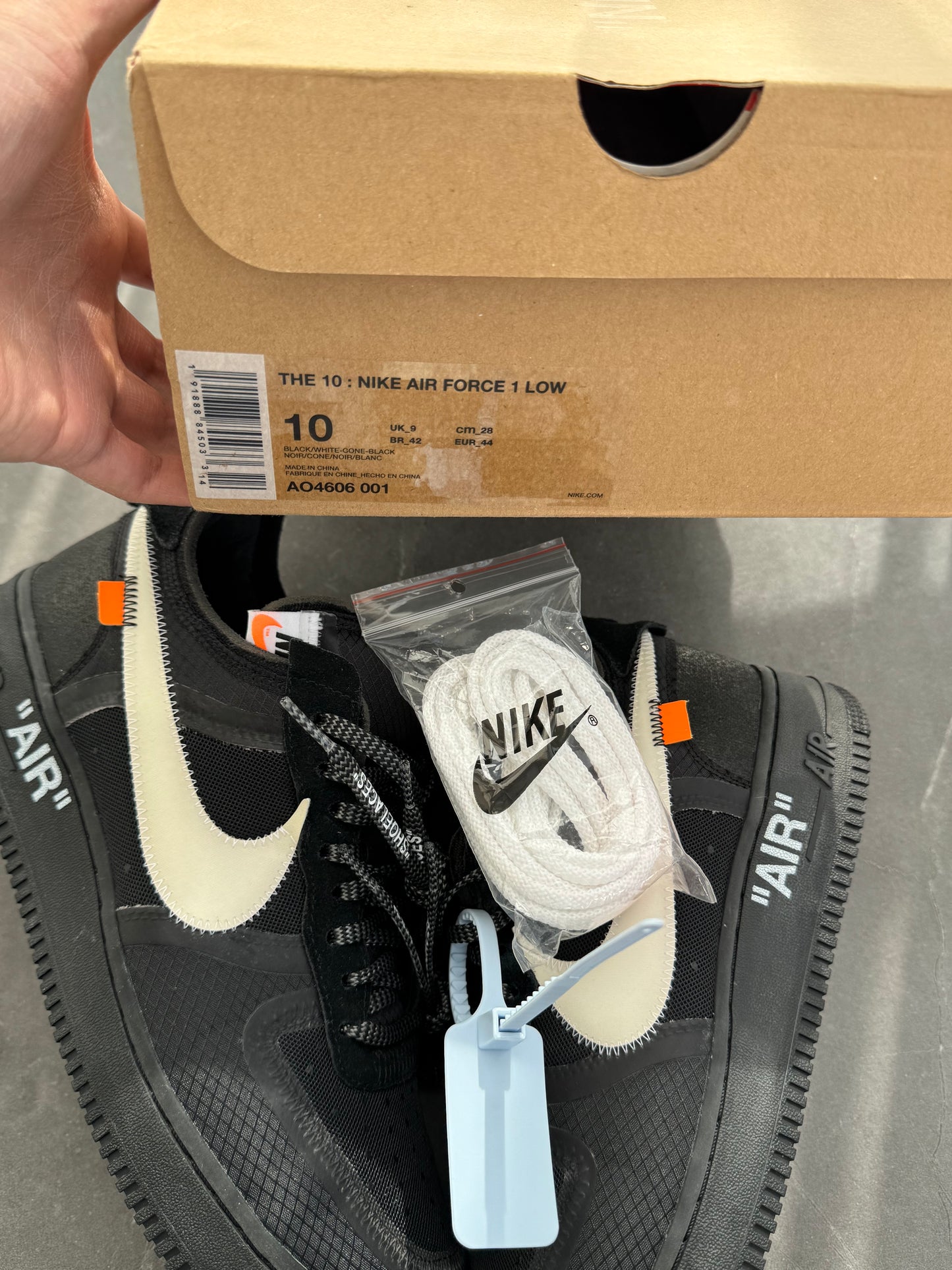 Air Force 1 Low Off-White Black US10