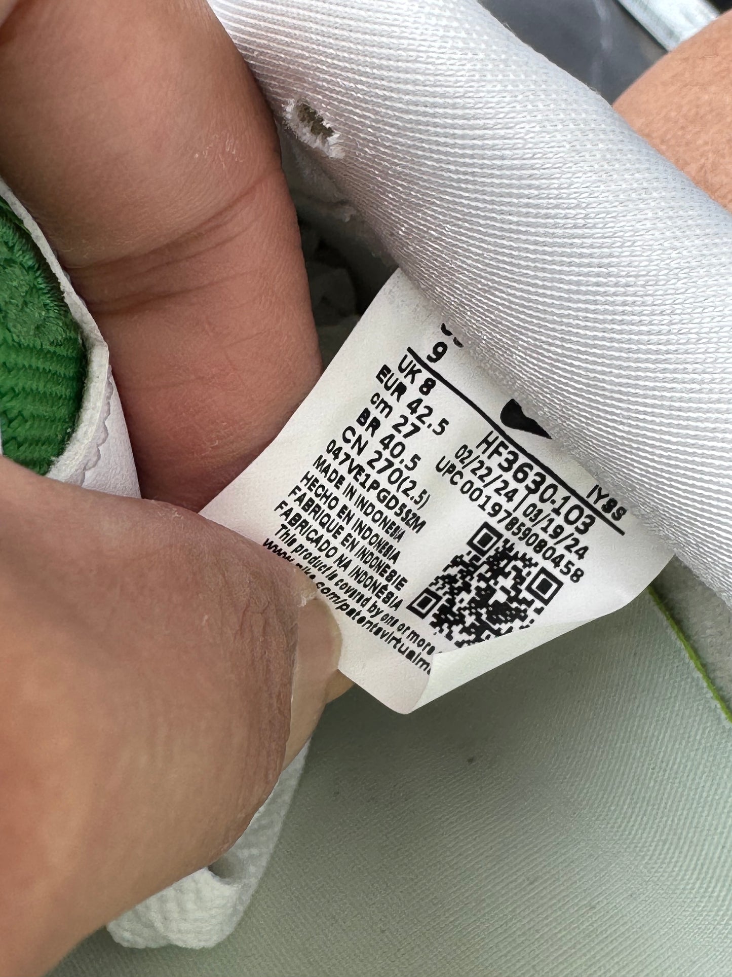 Air Force 1 Low EVO White Green Un-Released Sample