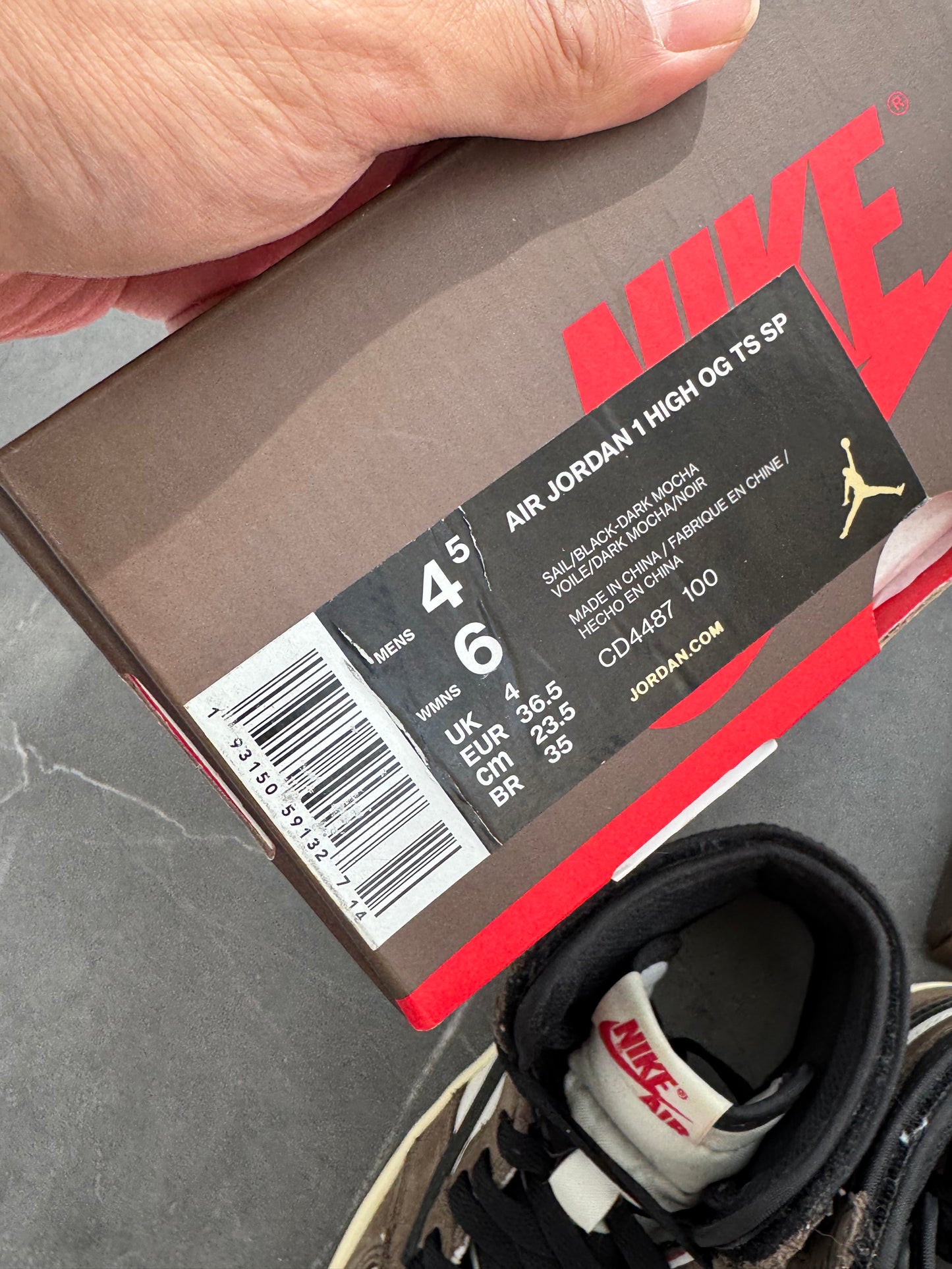 Air Jordan 1 High Travis Scott Mocha US4.5
