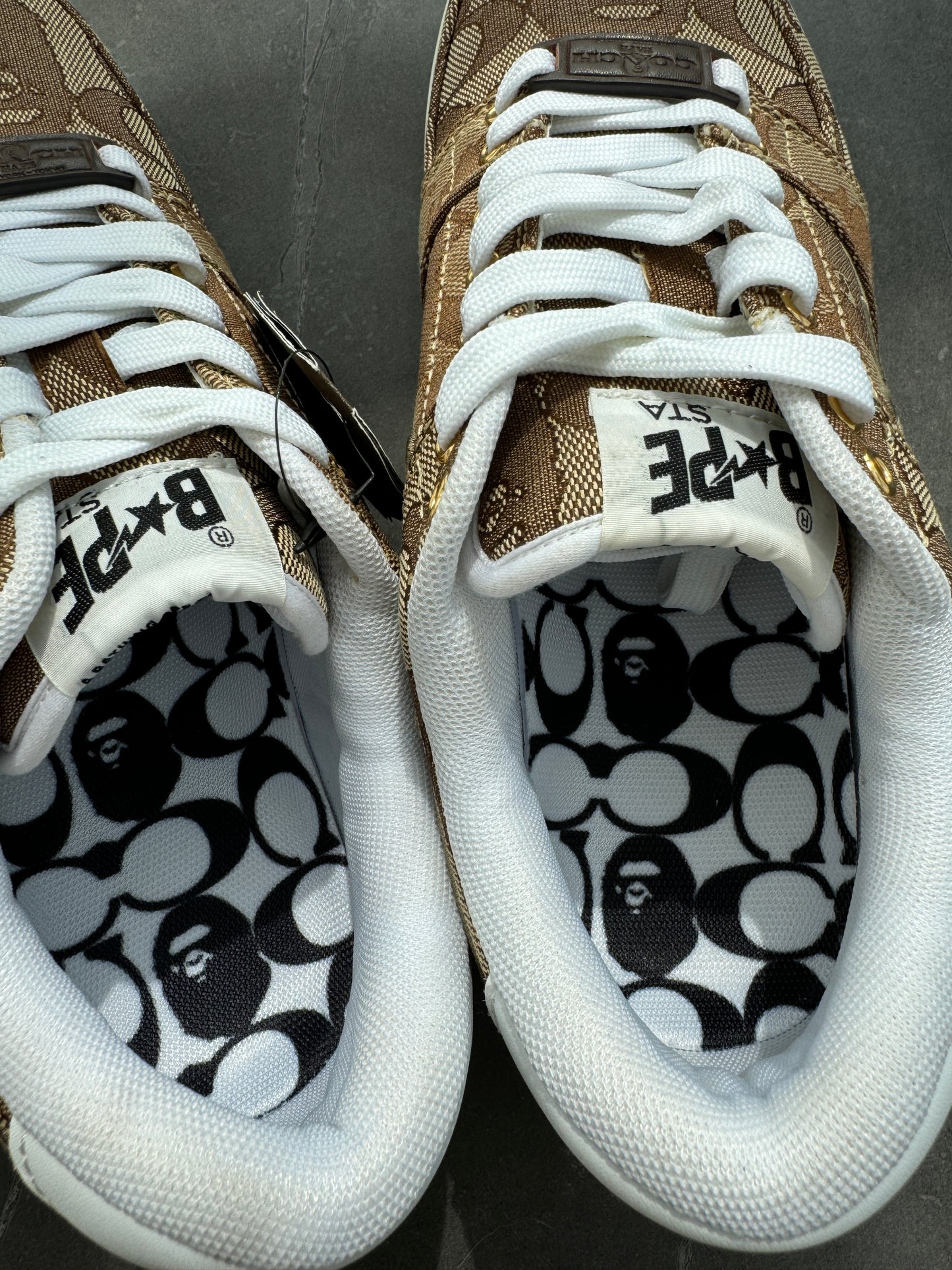 A Bathing Ape Bape Sta Low Coach Beige