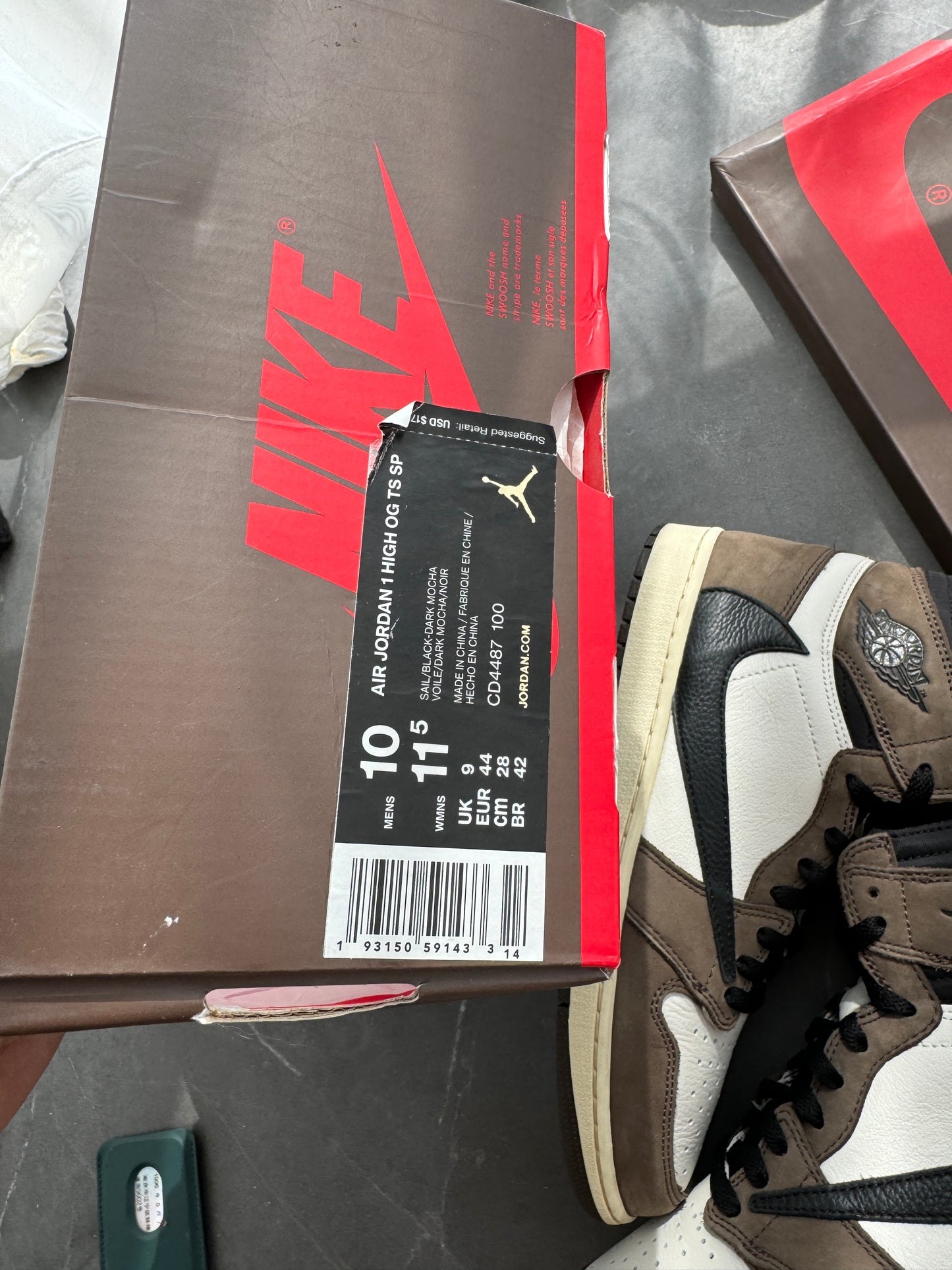 Air Jordan 1 High Travis Scott Mocha US10