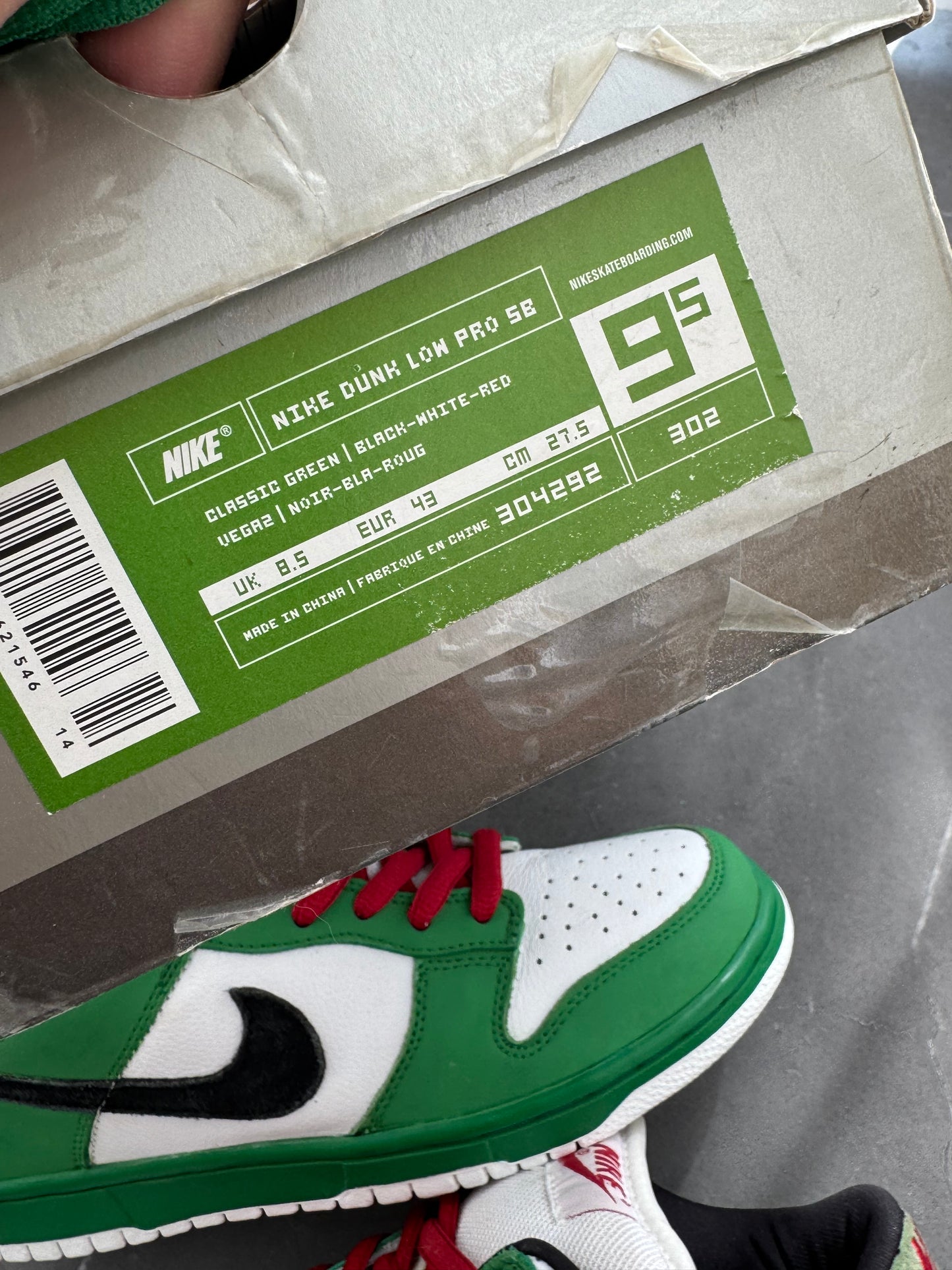 Dunk Low Pro SB Heineken 2003 US9.5