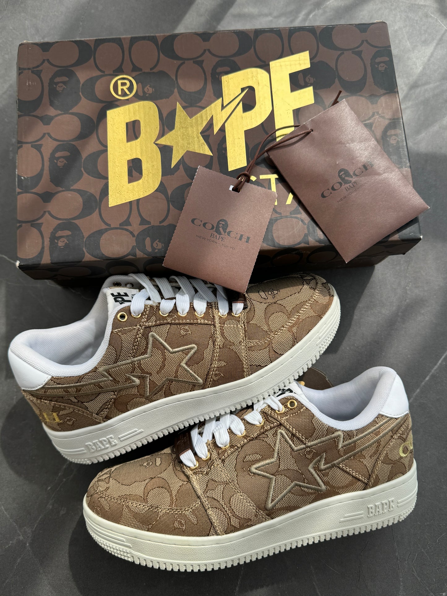 A Bathing Ape Bape Sta Low Coach Beige