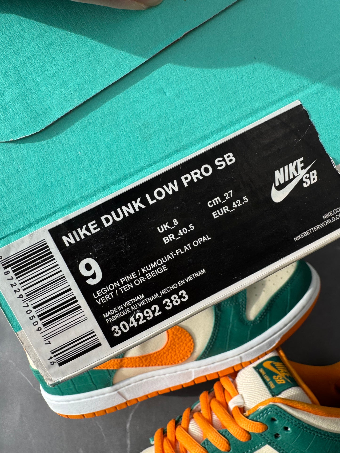 Dunk Low Pro SB Legion Pine Kumquat 2014 US9