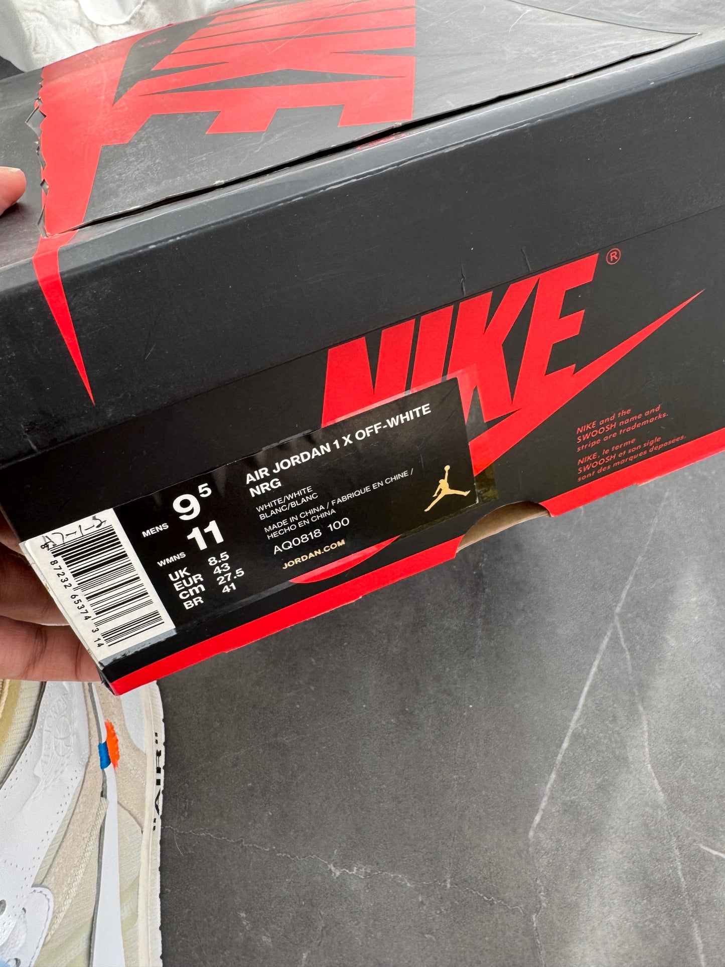 Air Jordan 1 High Off-White NRG Euro US9.5