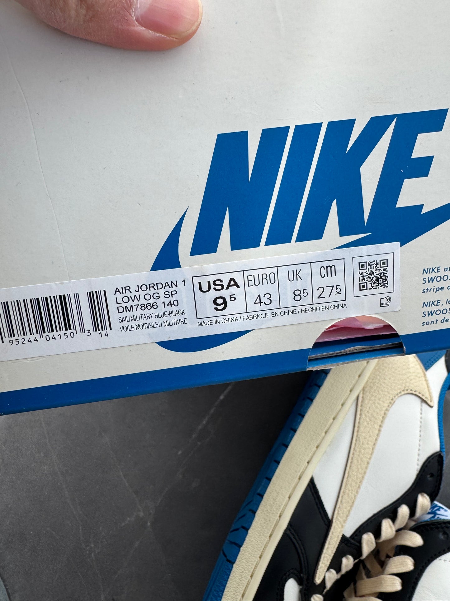 Air Jordan 1 Low Travis Scott Fragment Design US9.5