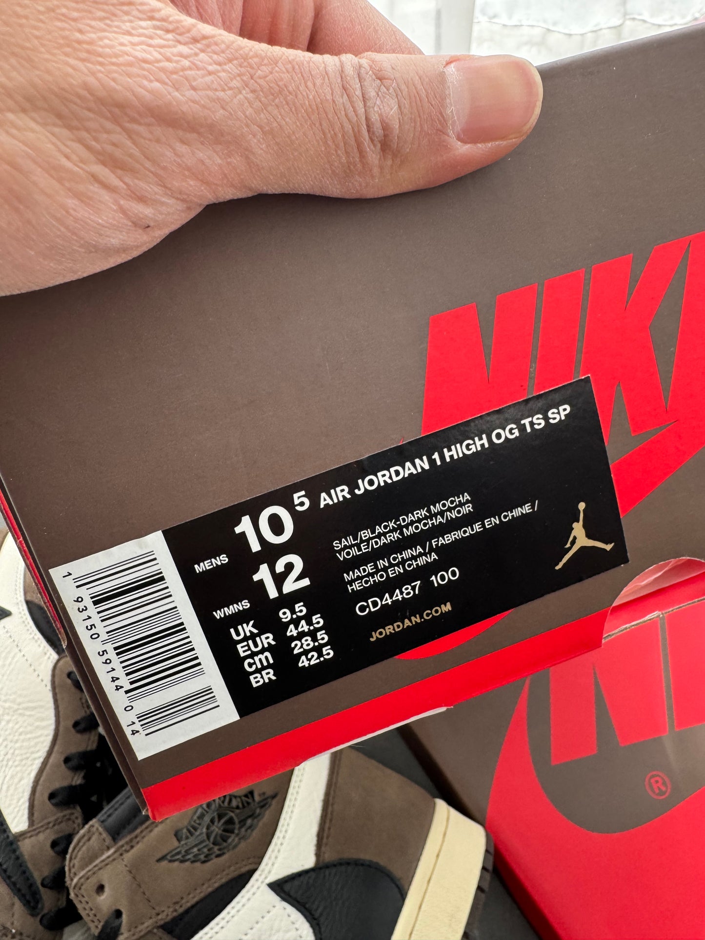 Air Jordan 1 High Travis Scott Mocha US10.5