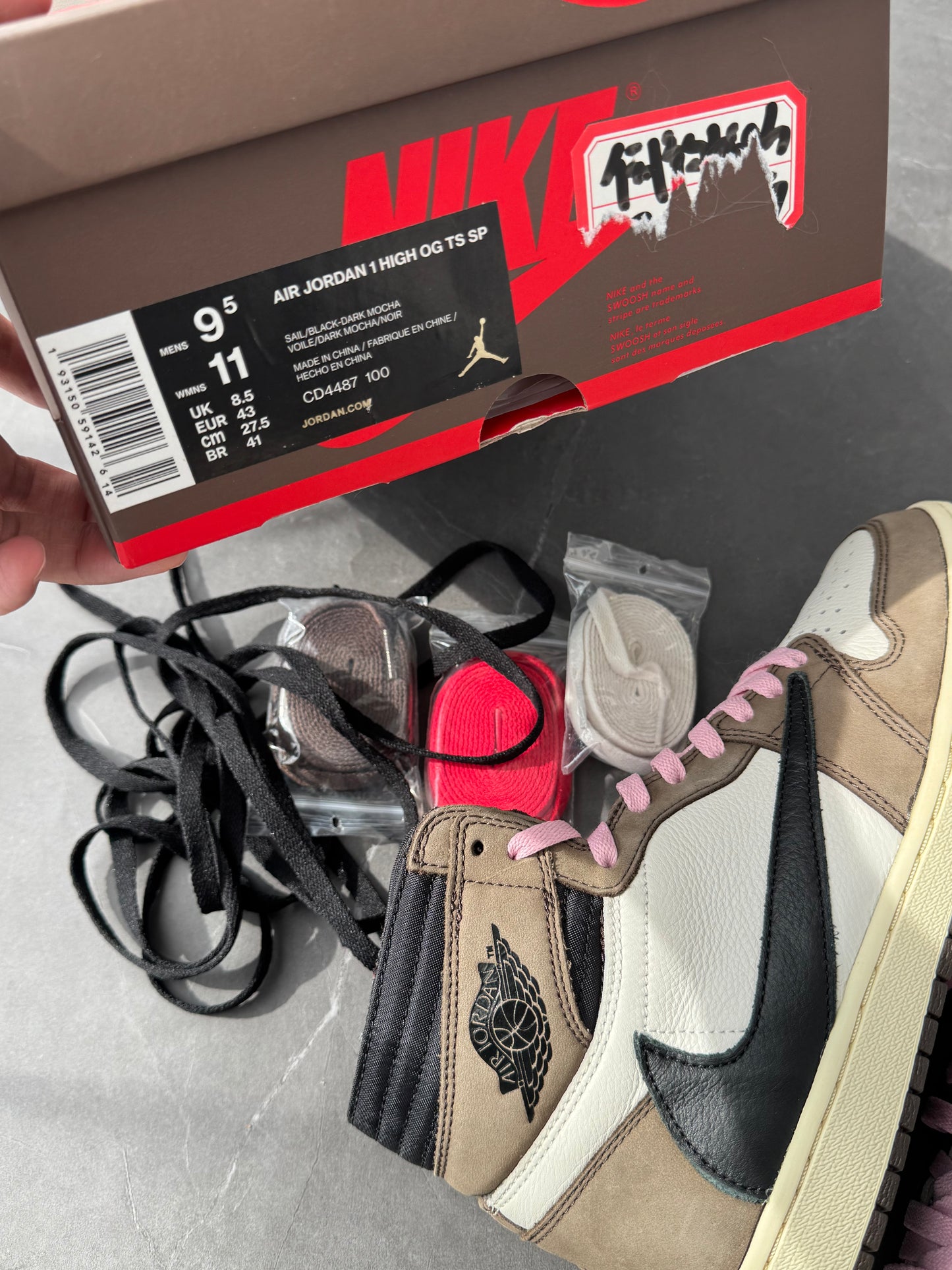 Air Jordan 1 High Travis Scott Mocha US9.5