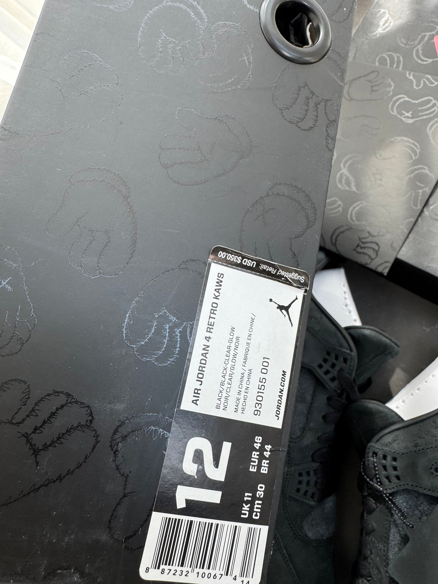 Air Jordan 4 Kaws Black US12