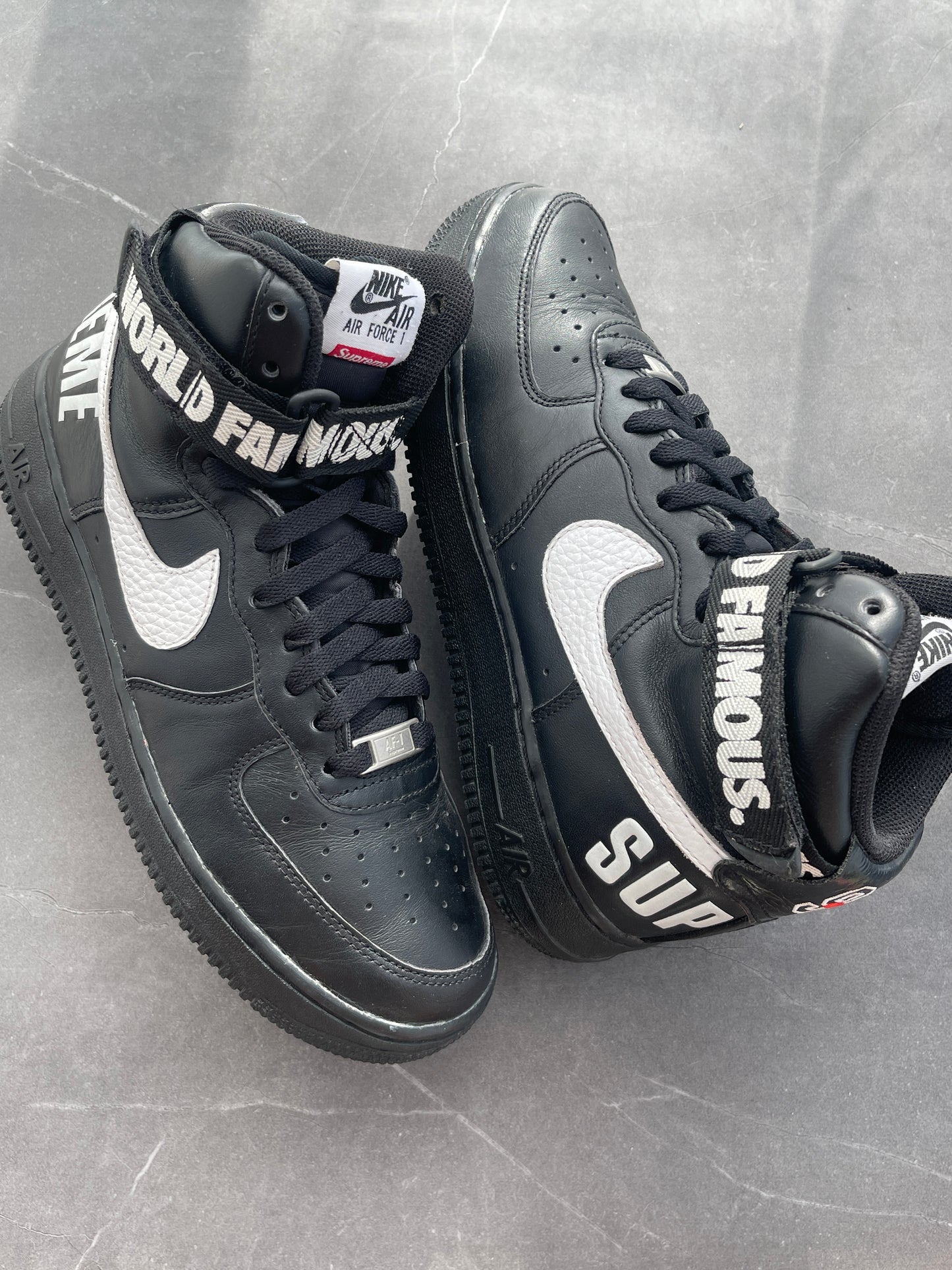 Air Force 1 High Supreme World Famous Black US8