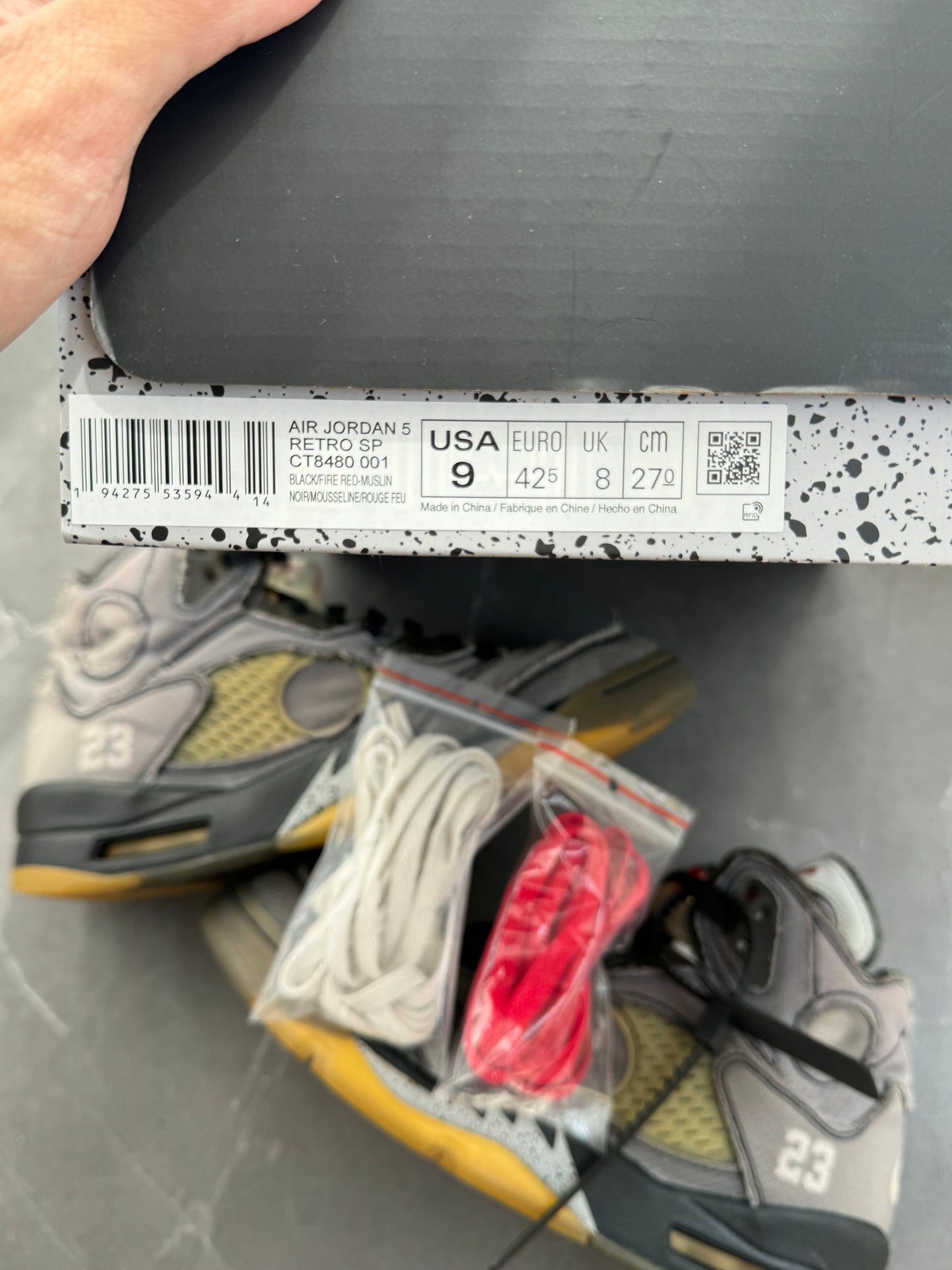 Air Jordan 5 Off-White Muslin US9