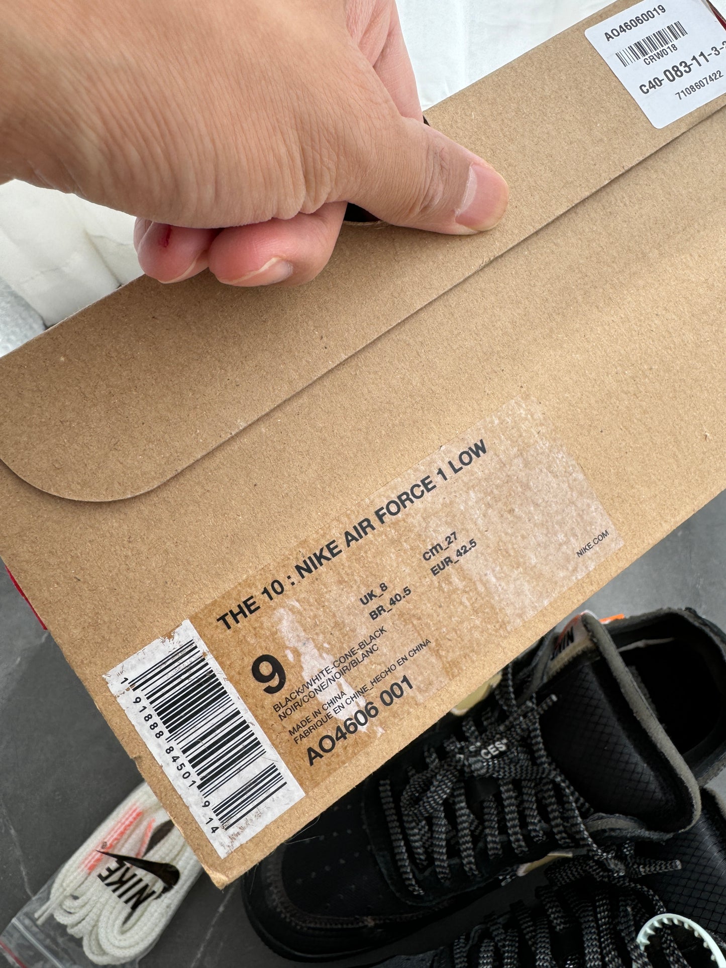 Air Force 1 Low Off-White Black US9