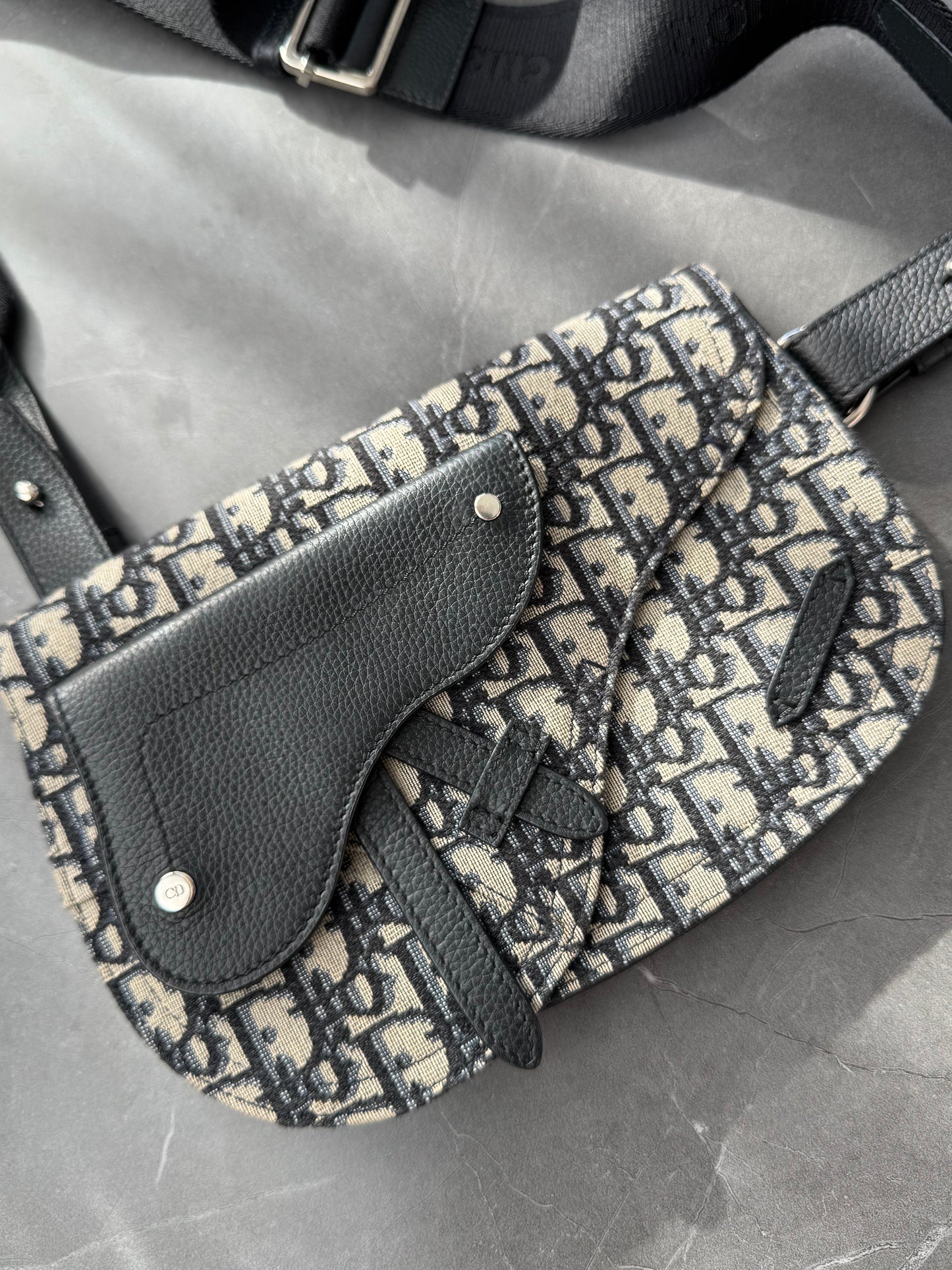 Dior Oblique Saddle Bag Black