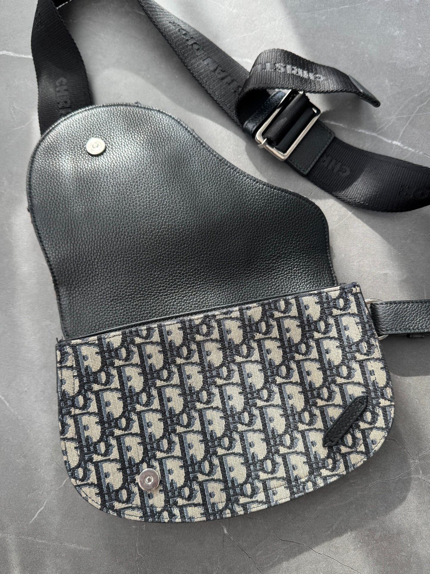 Dior Oblique Saddle Bag Black