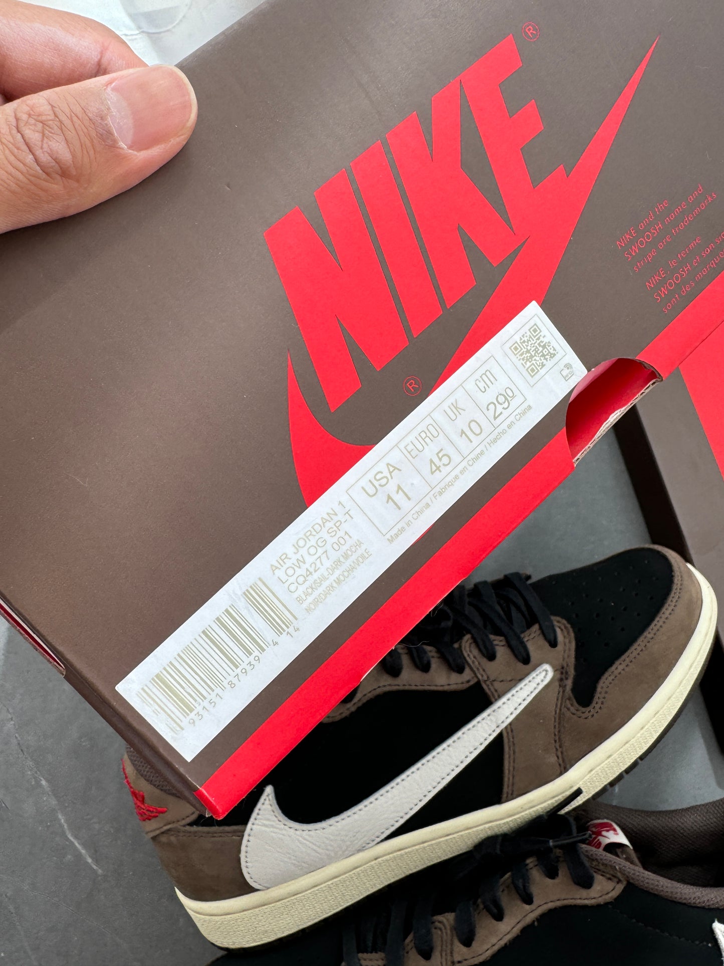 Air Jordan 1 Low Travis Scott Mocha US11