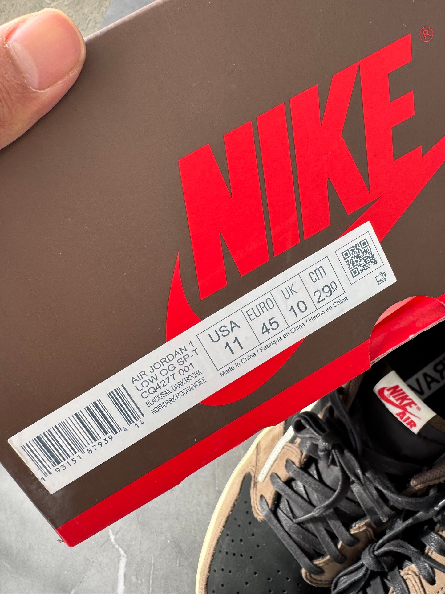 Air Jordan 1 Low Travis Scott Mocha US11