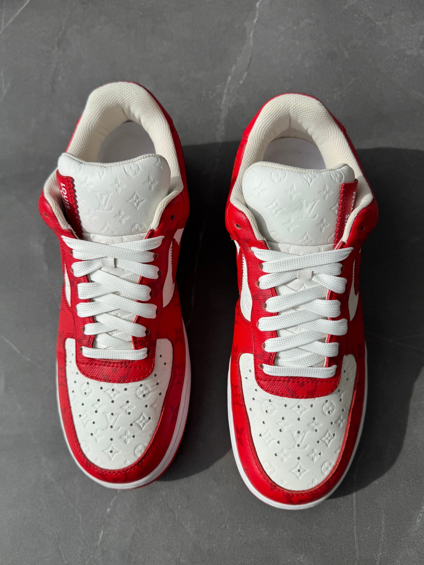 Louis Vuitton Air Force 1 Low By Virgil Abloh White Red