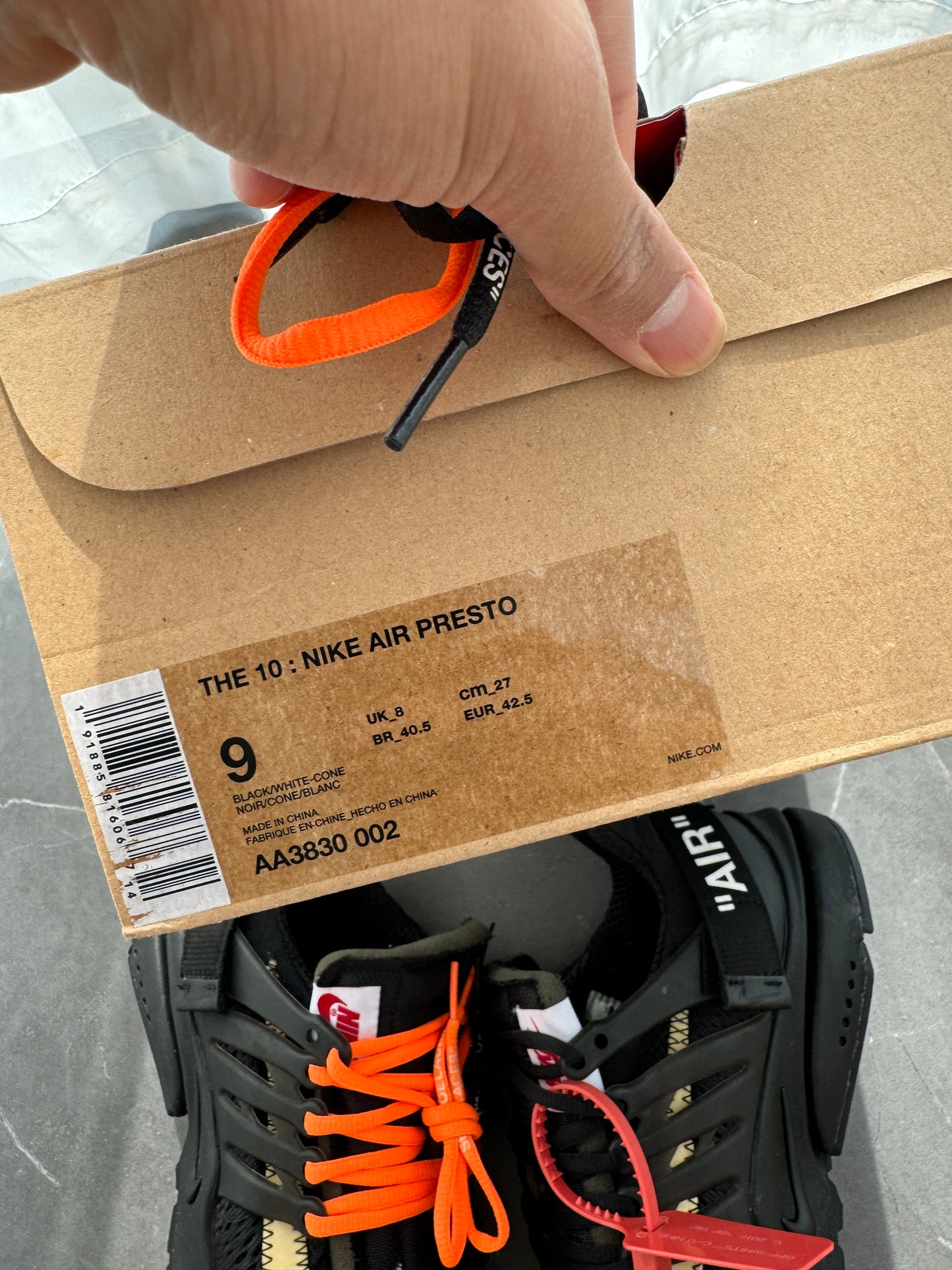 Nike Air Presto Off-White Black US9