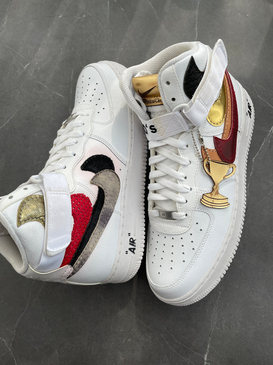 Air Force 1 High x "John Geiger" x "The Shoe Surgeon" "Misplaced Checks"