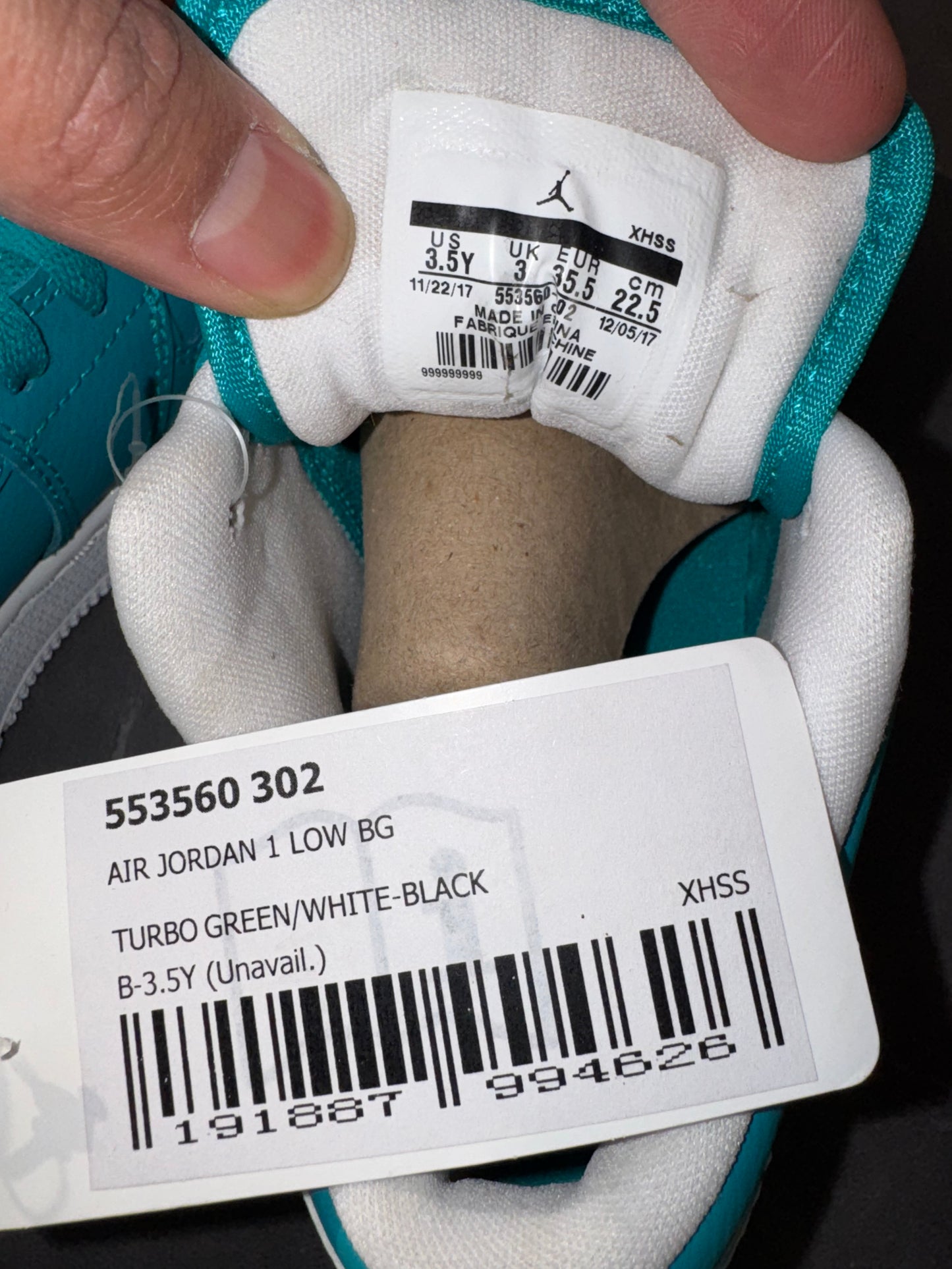 Air Jordan 1 Low GS Miami Dolphin Unreleased Sample