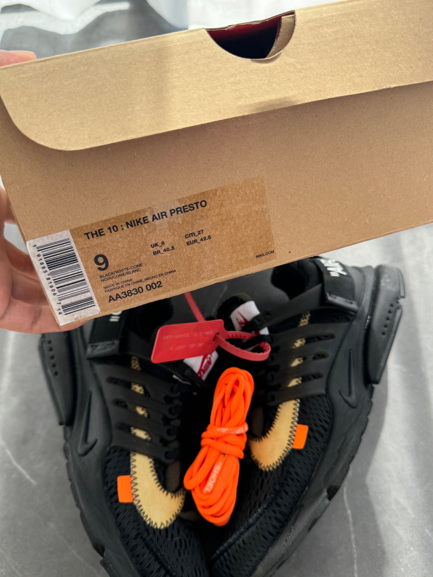 Nike Air Presto Off-White Black US9