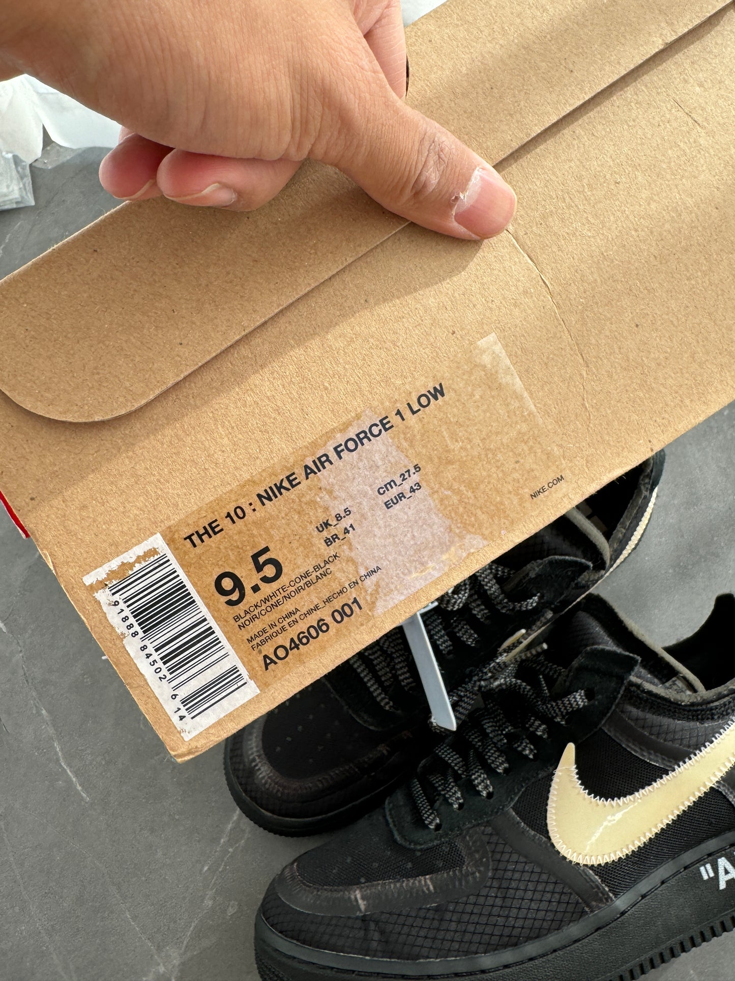 Air Force 1 Low Off-White Black US9.5