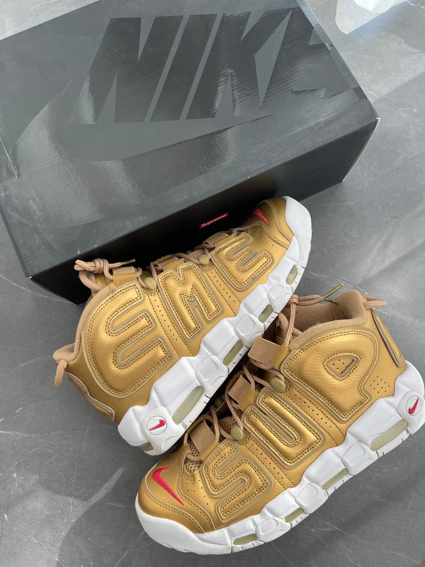 Nike Air More Uptempo Supreme Suptempo Gold US8