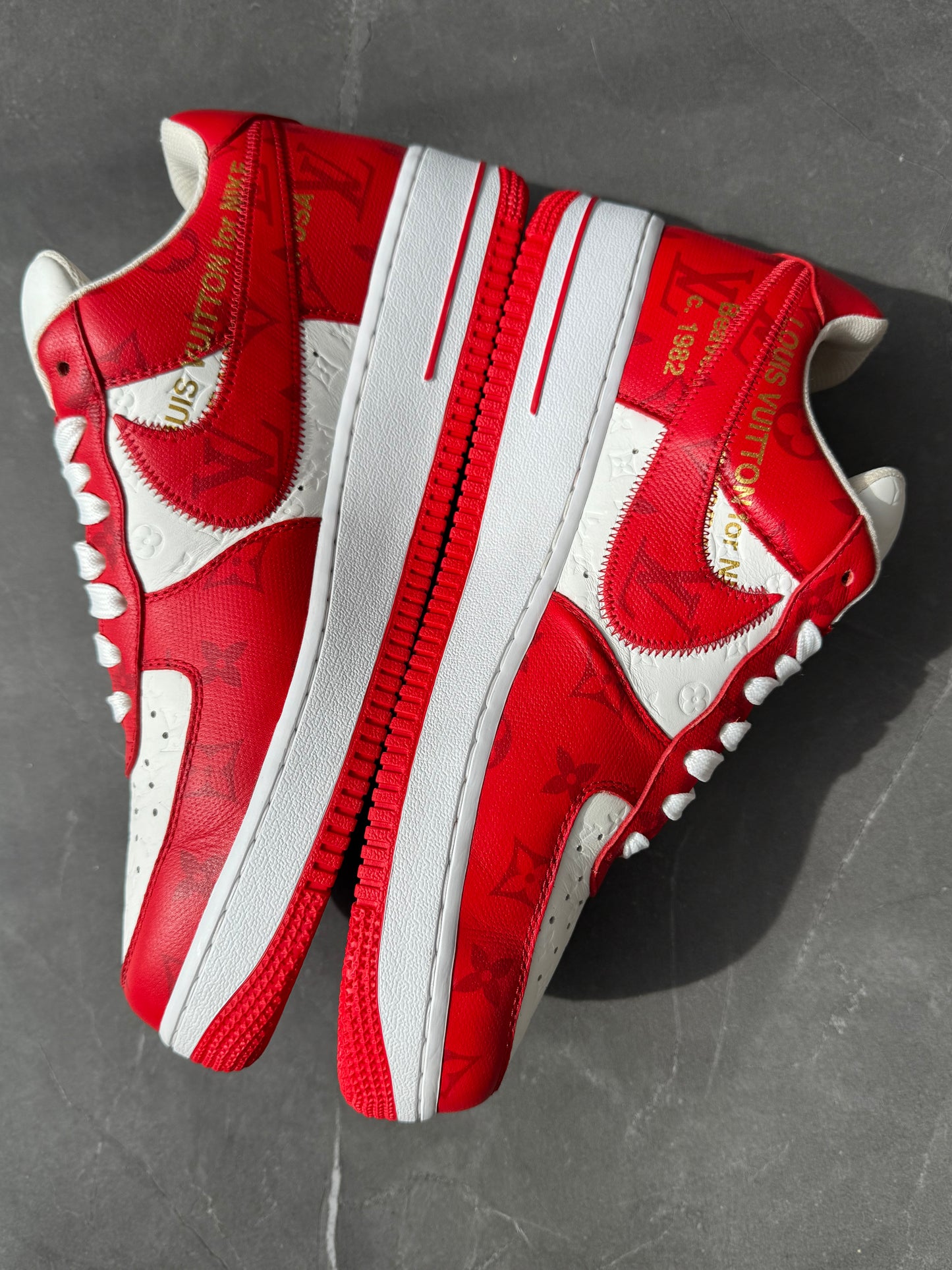 Louis Vuitton Air Force 1 Low By Virgil Abloh White Red