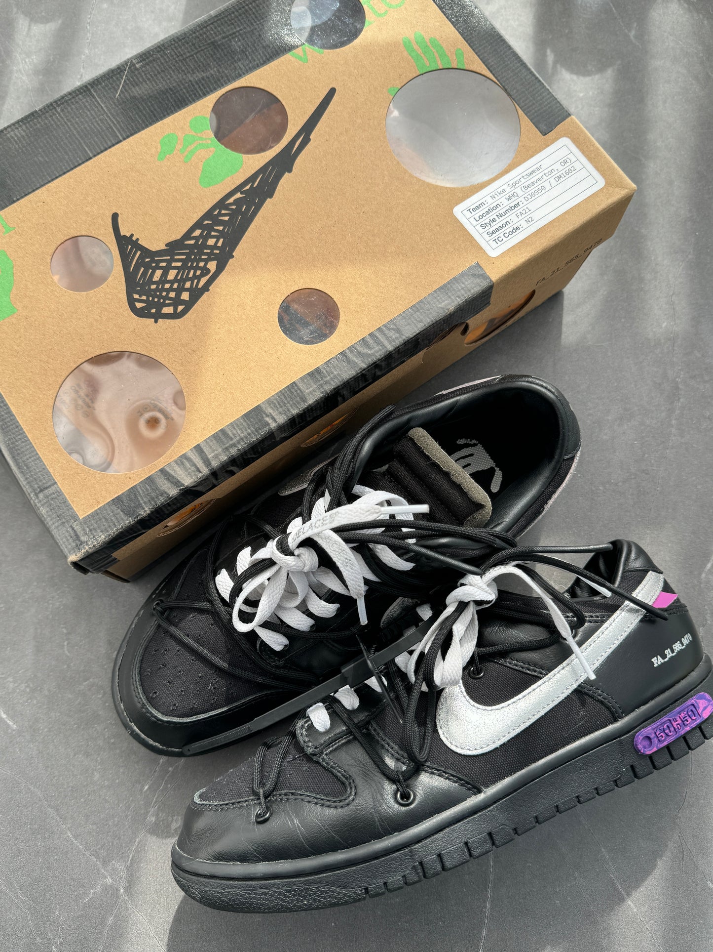 Dunk Low Off-White Lot50 US9