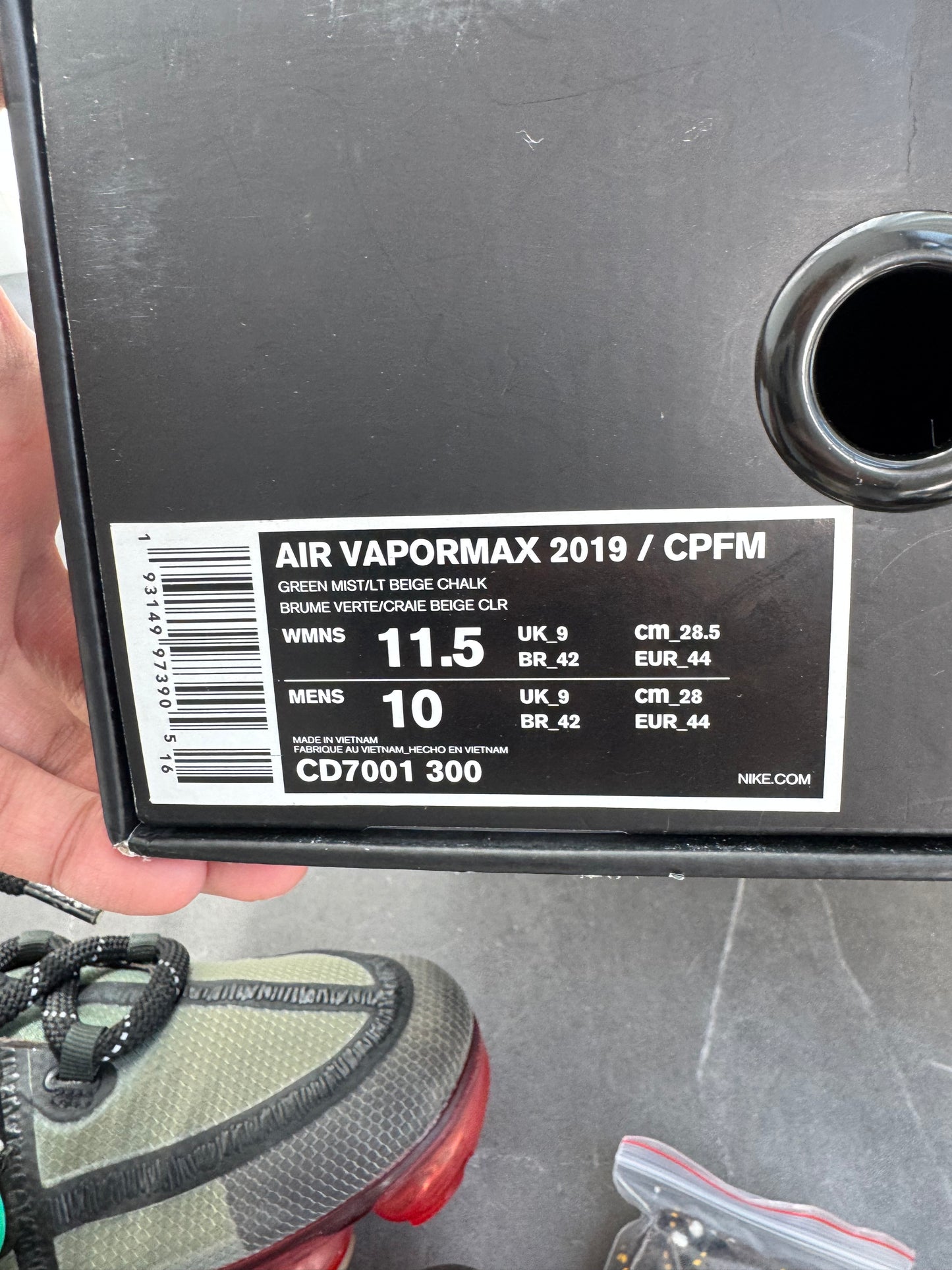 Air Vapormax CPFM 2019 US10M
