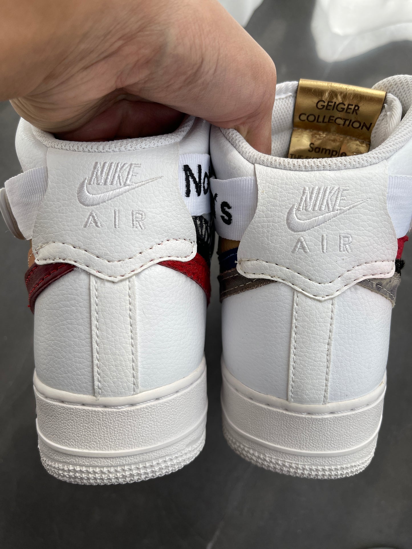 Air Force 1 High x "John Geiger" x "The Shoe Surgeon" "Misplaced Checks"