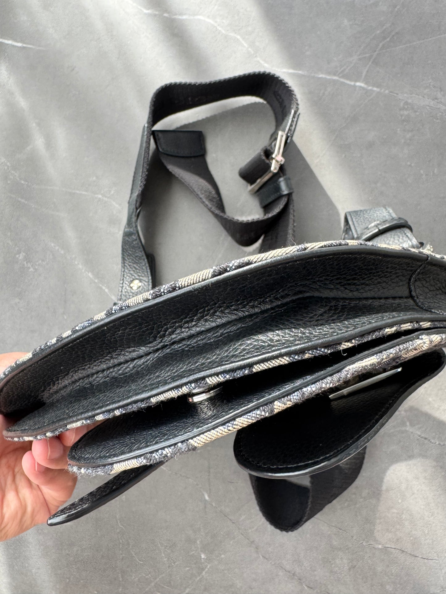 Dior Oblique Saddle Bag Black