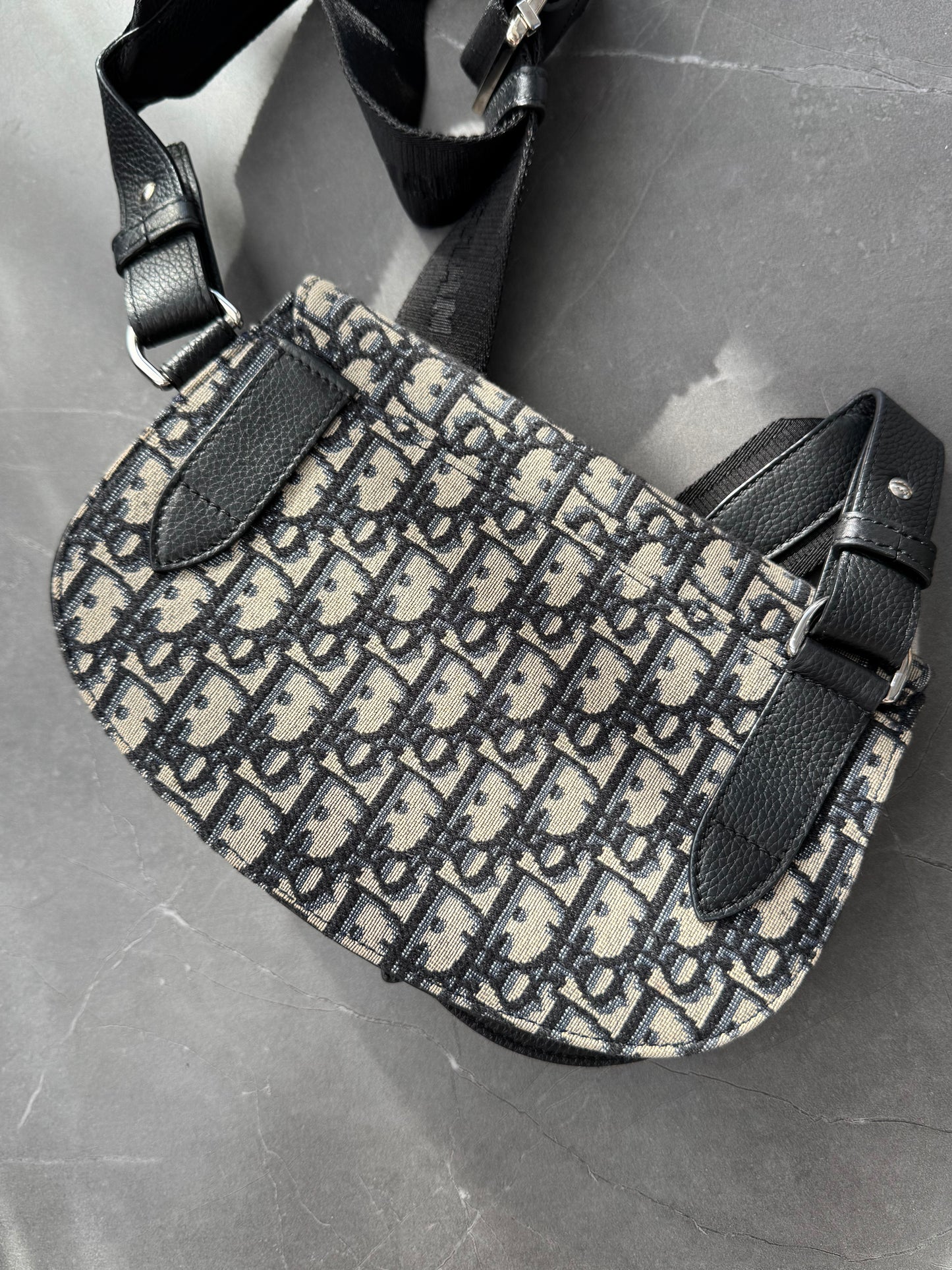 Dior Oblique Saddle Bag Black