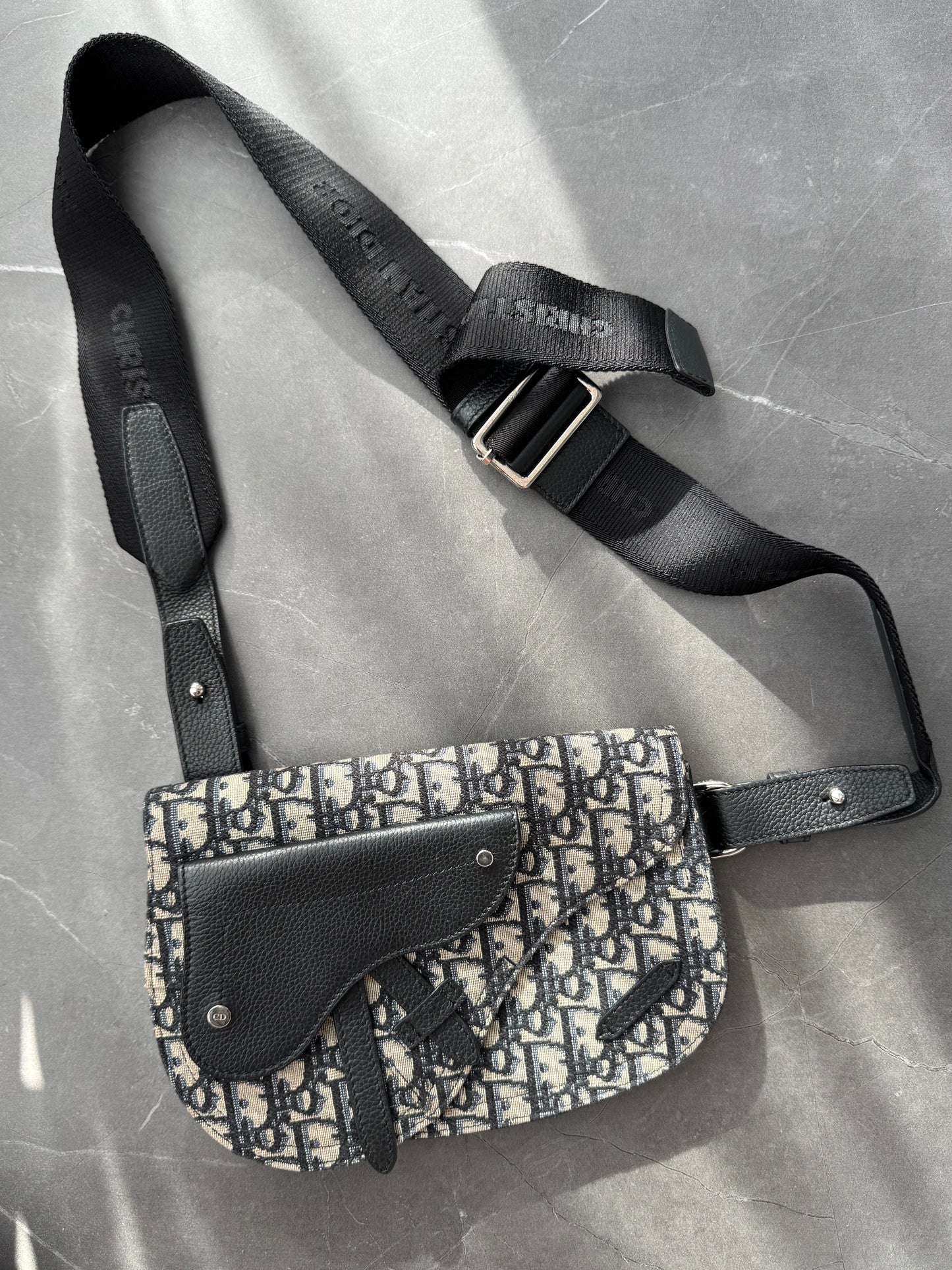 Dior Oblique Saddle Bag Black