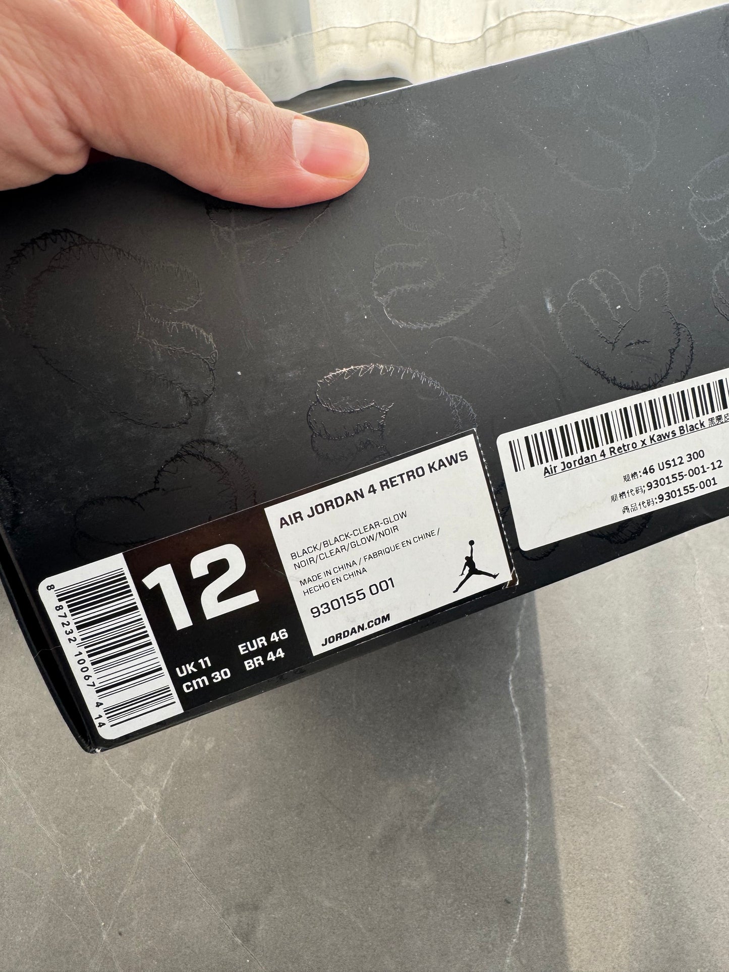 Air Jordan 4 Kaws Black US12