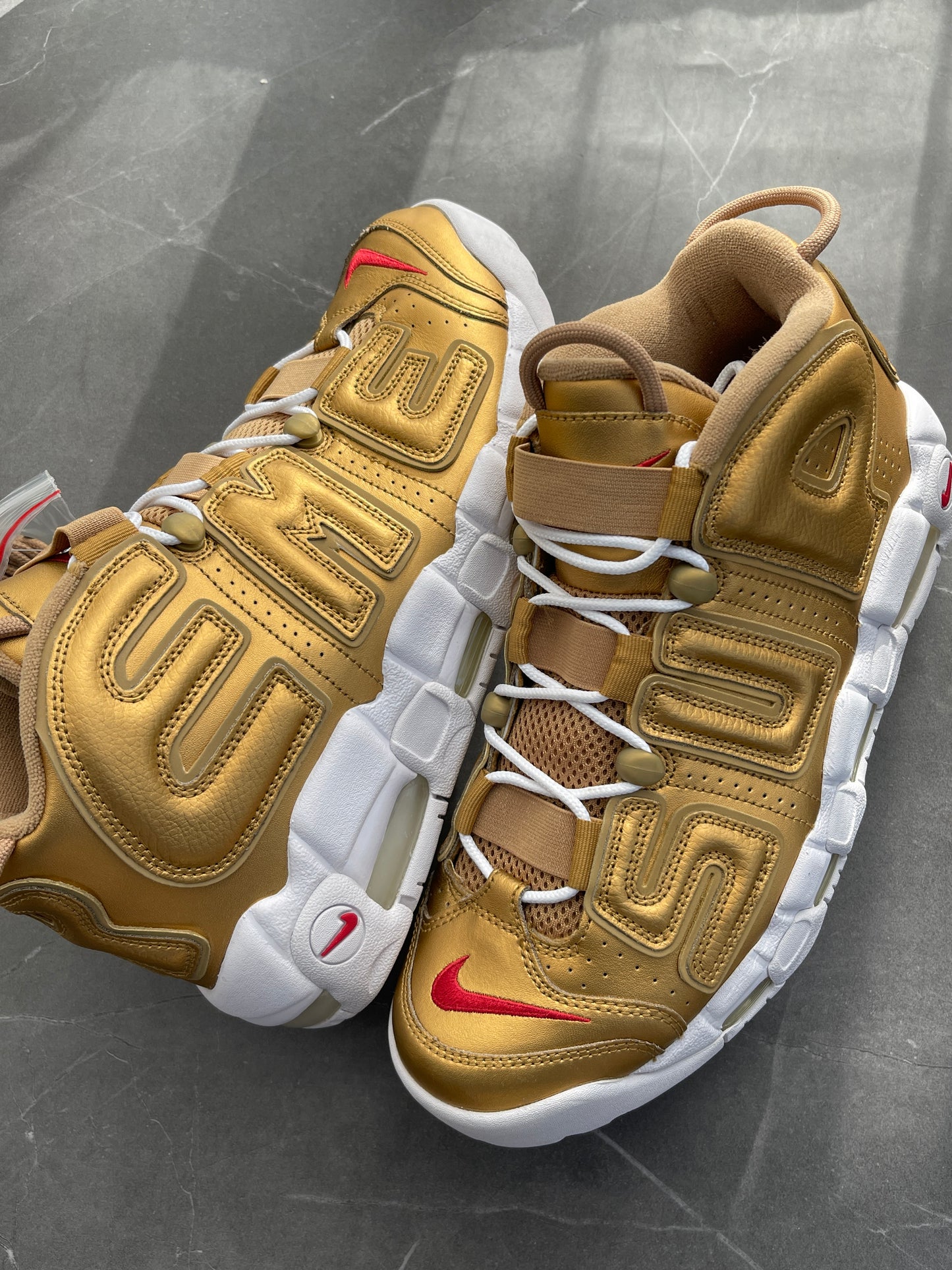 Nike Air More Uptempo Supreme Suptempo Gold US10.5