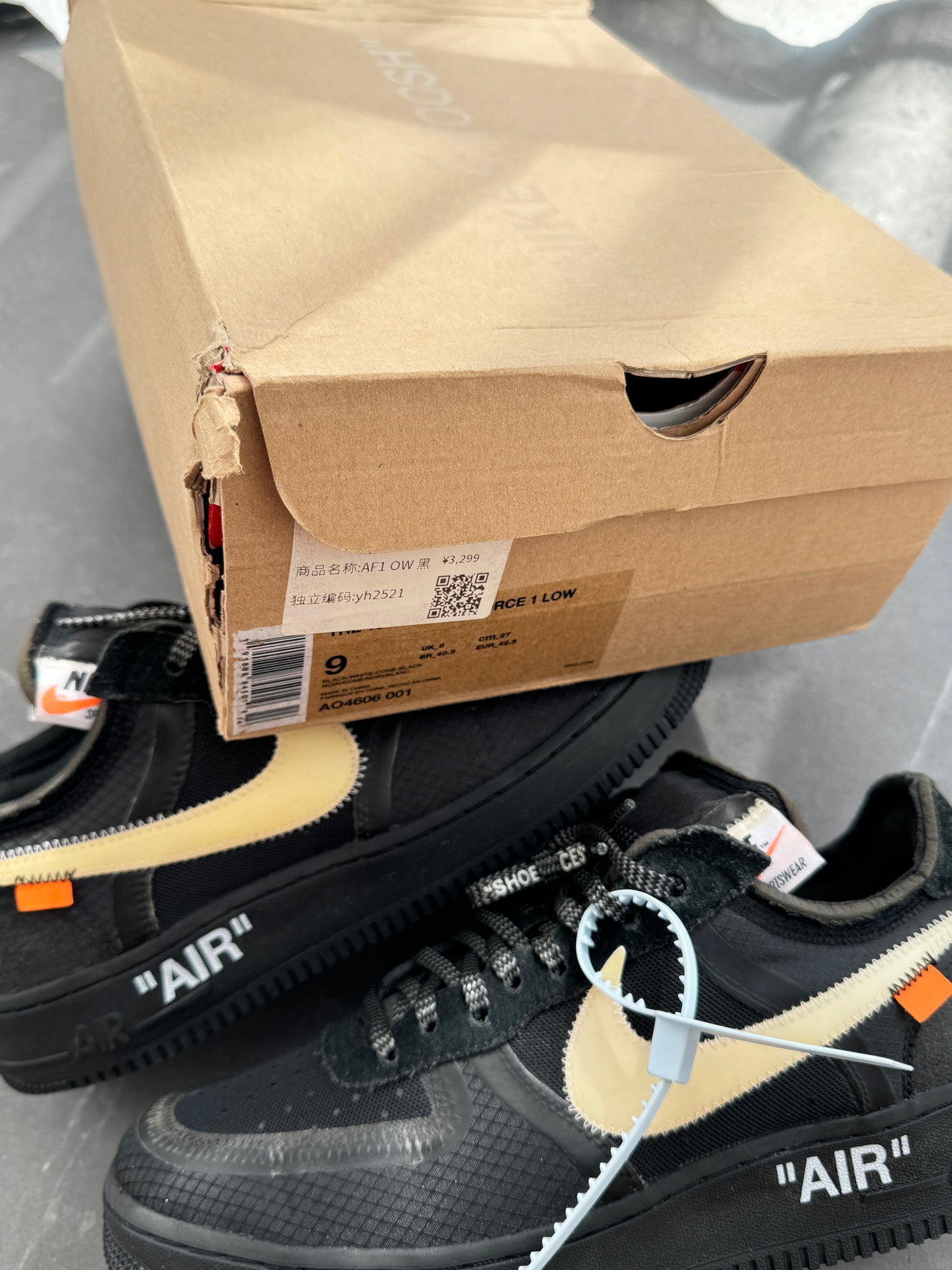 Air Force 1 Low Off-White Black US9